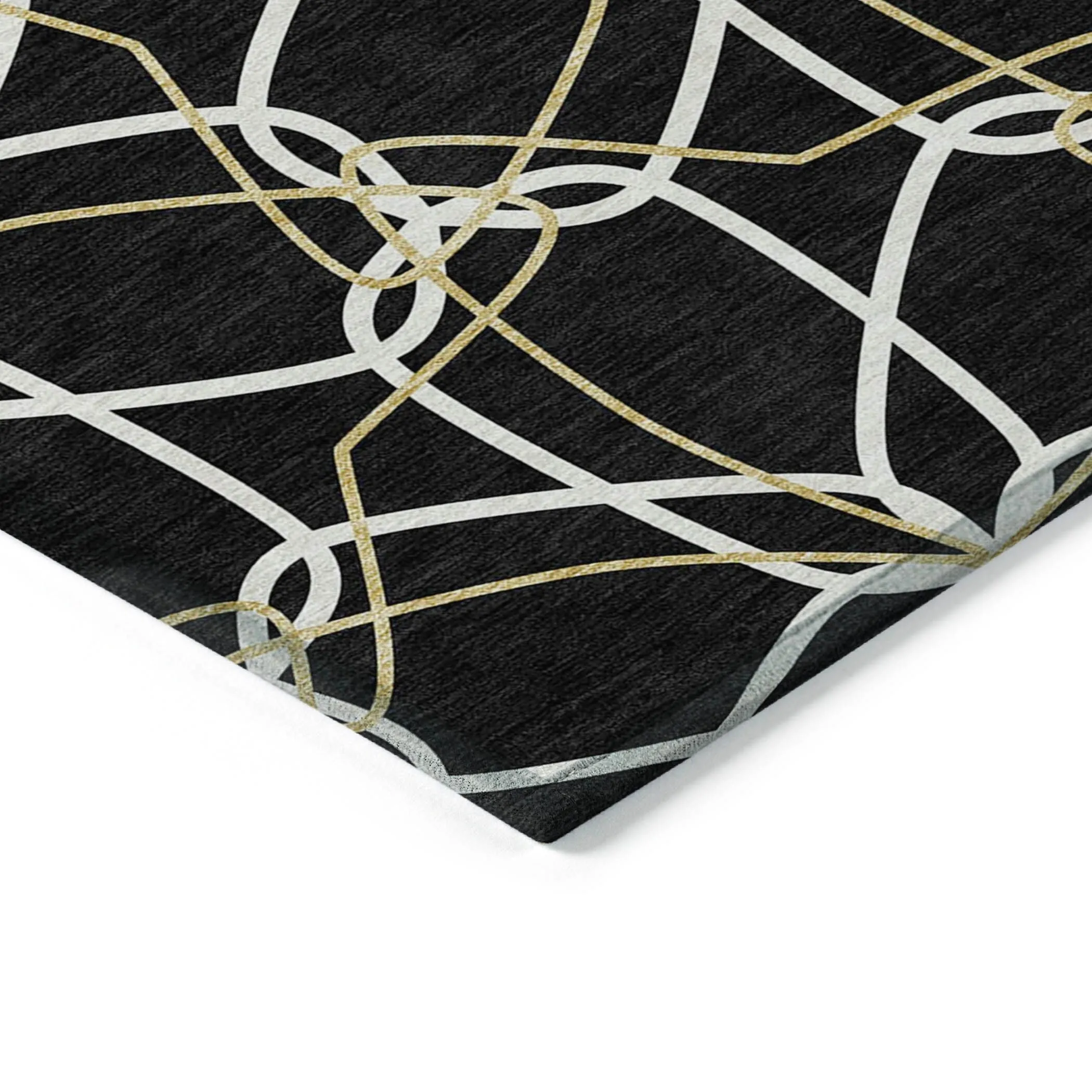 Machine Washable Indoor/ Outdoor Abstract Prism Chantille Rug