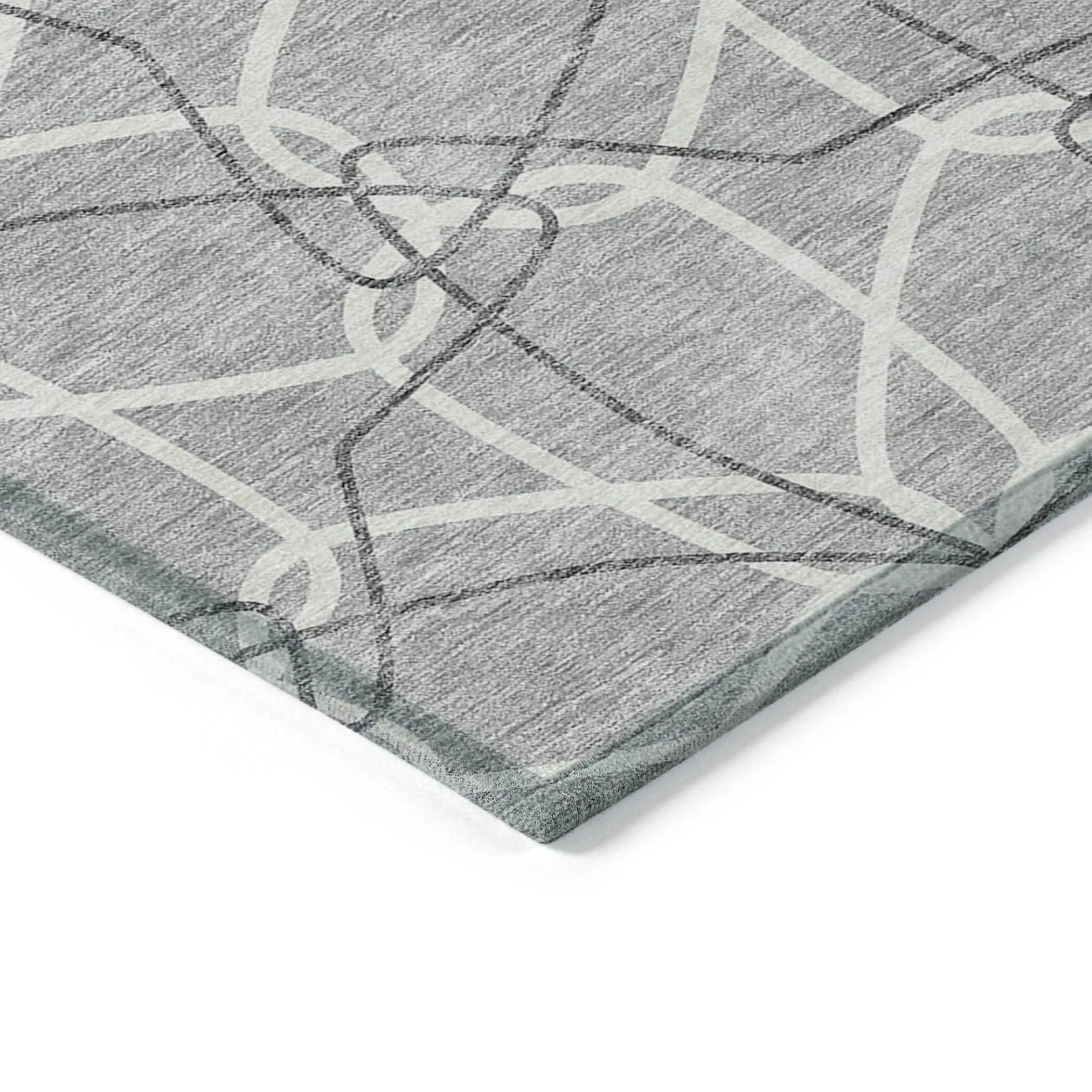 Machine Washable Indoor/ Outdoor Abstract Prism Chantille Rug