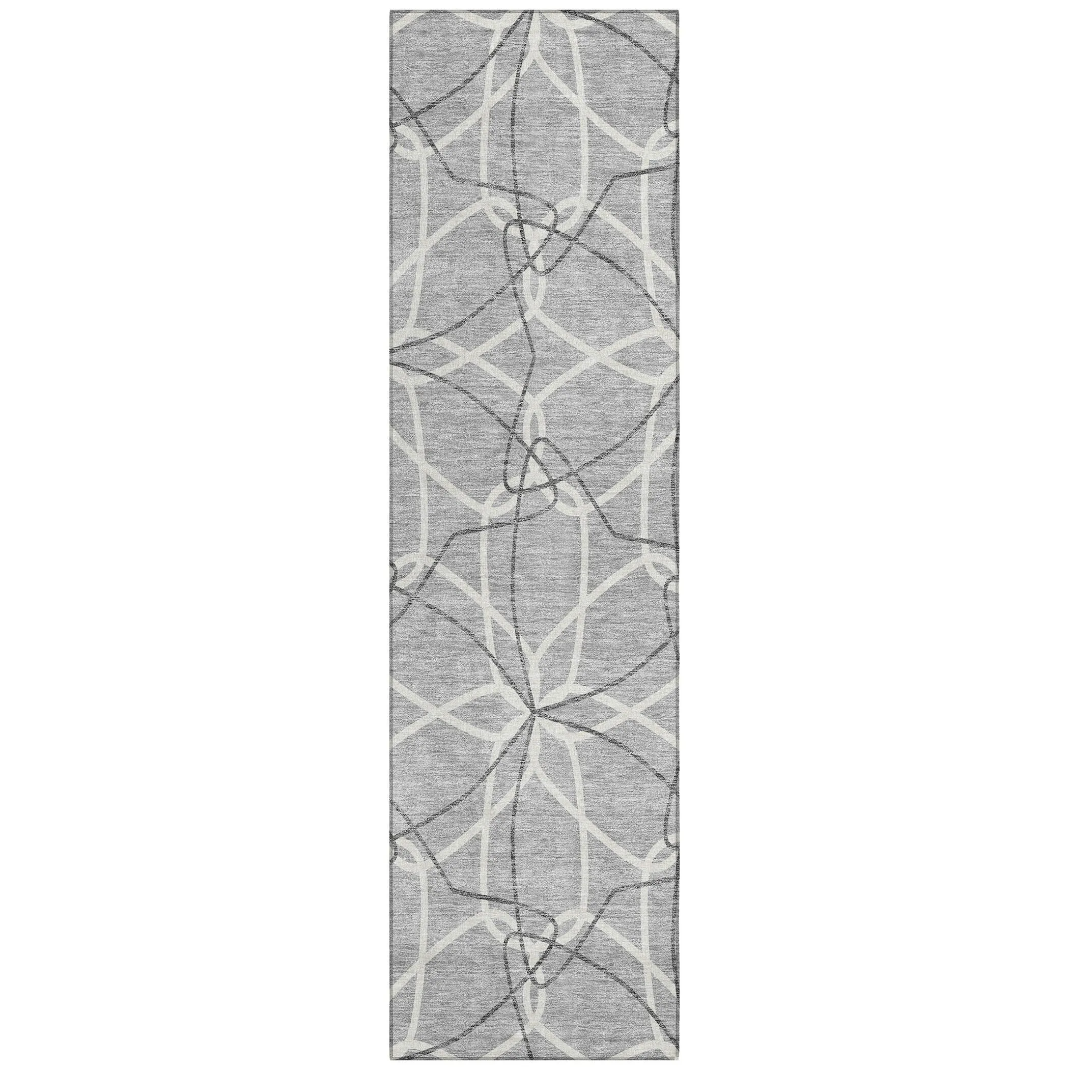 Machine Washable Indoor/ Outdoor Abstract Prism Chantille Rug