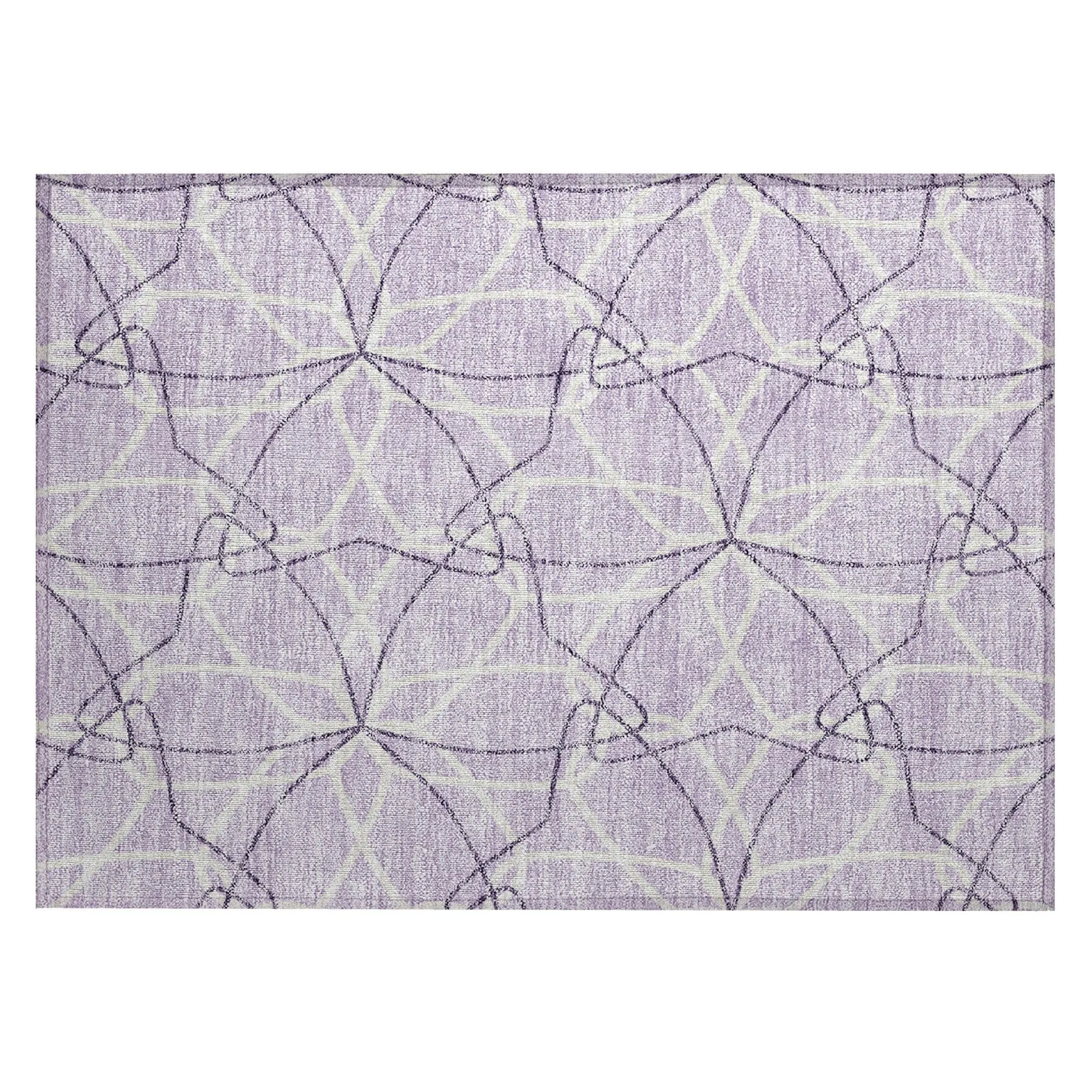 Machine Washable Indoor/ Outdoor Abstract Prism Chantille Rug
