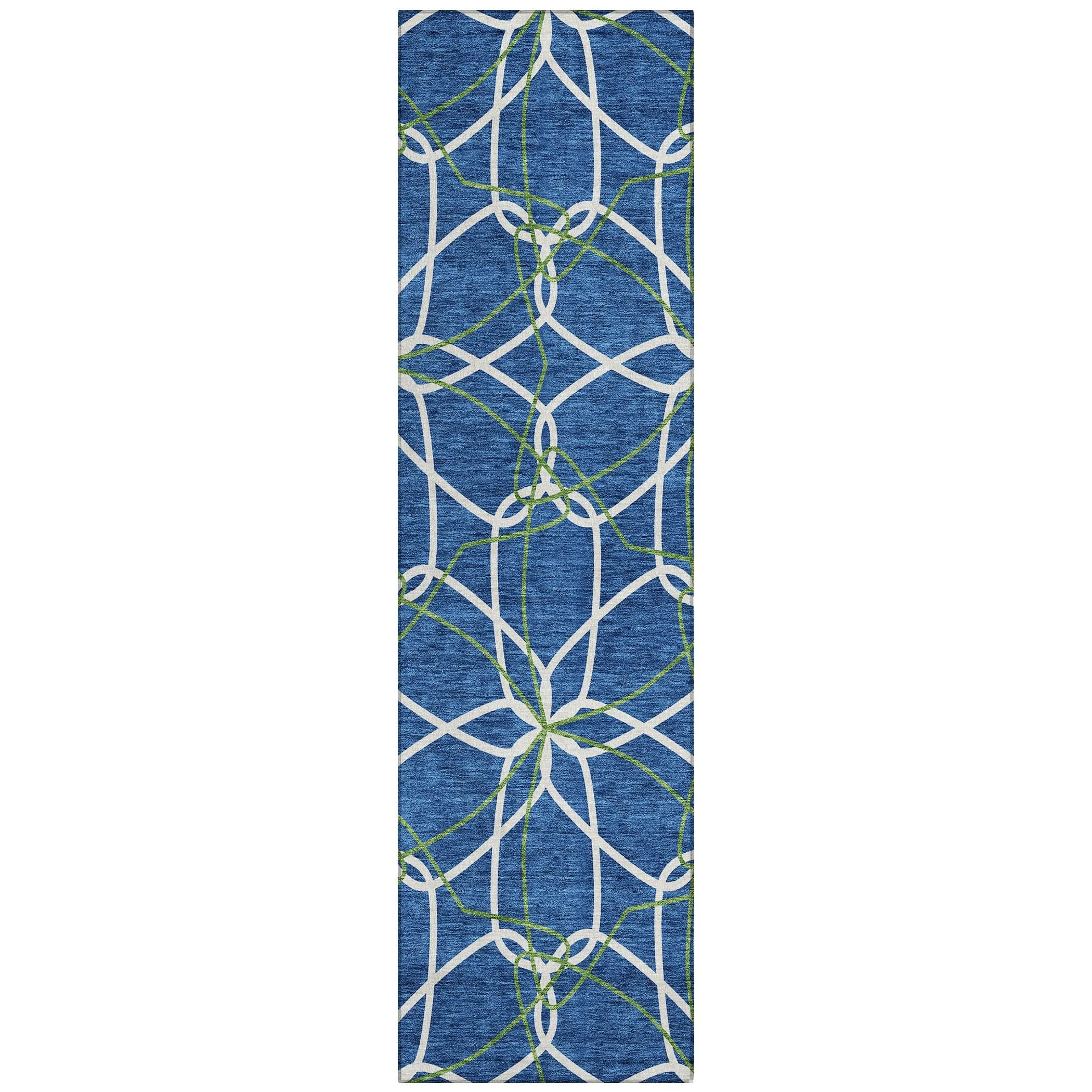 Machine Washable Indoor/ Outdoor Abstract Prism Chantille Rug