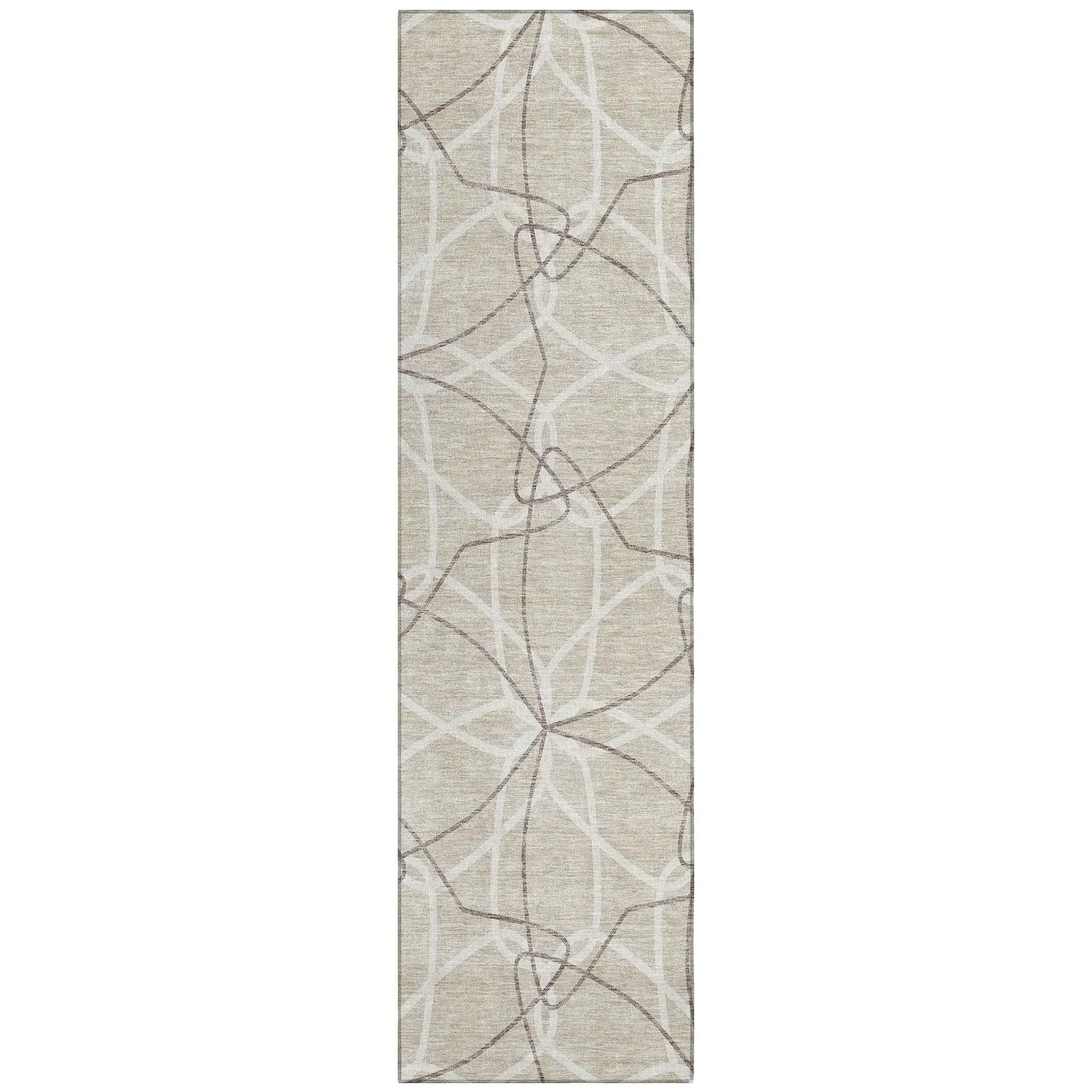 Machine Washable Indoor/ Outdoor Abstract Prism Chantille Rug