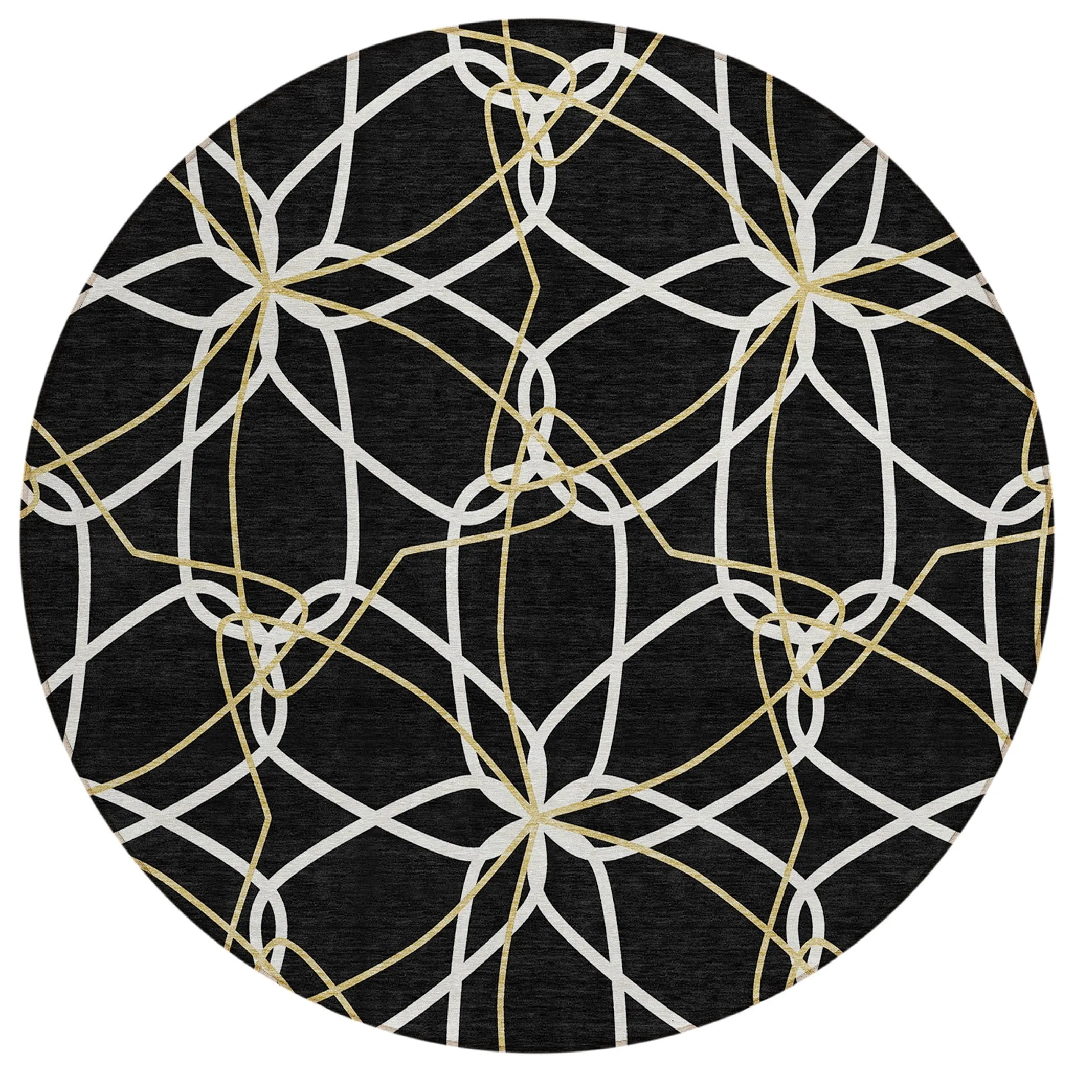 Machine Washable Indoor/ Outdoor Abstract Prism Chantille Rug