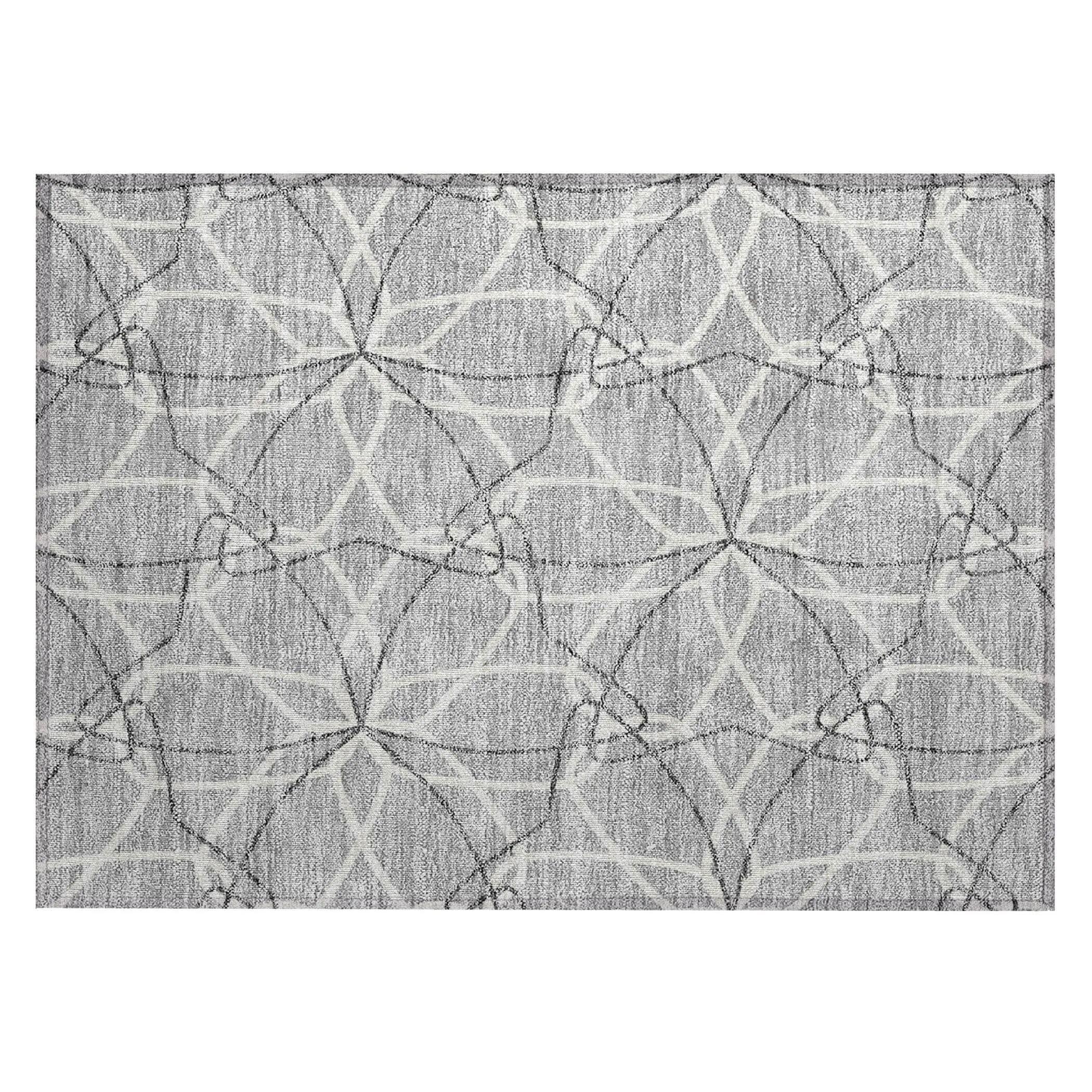 Machine Washable Indoor/ Outdoor Abstract Prism Chantille Rug