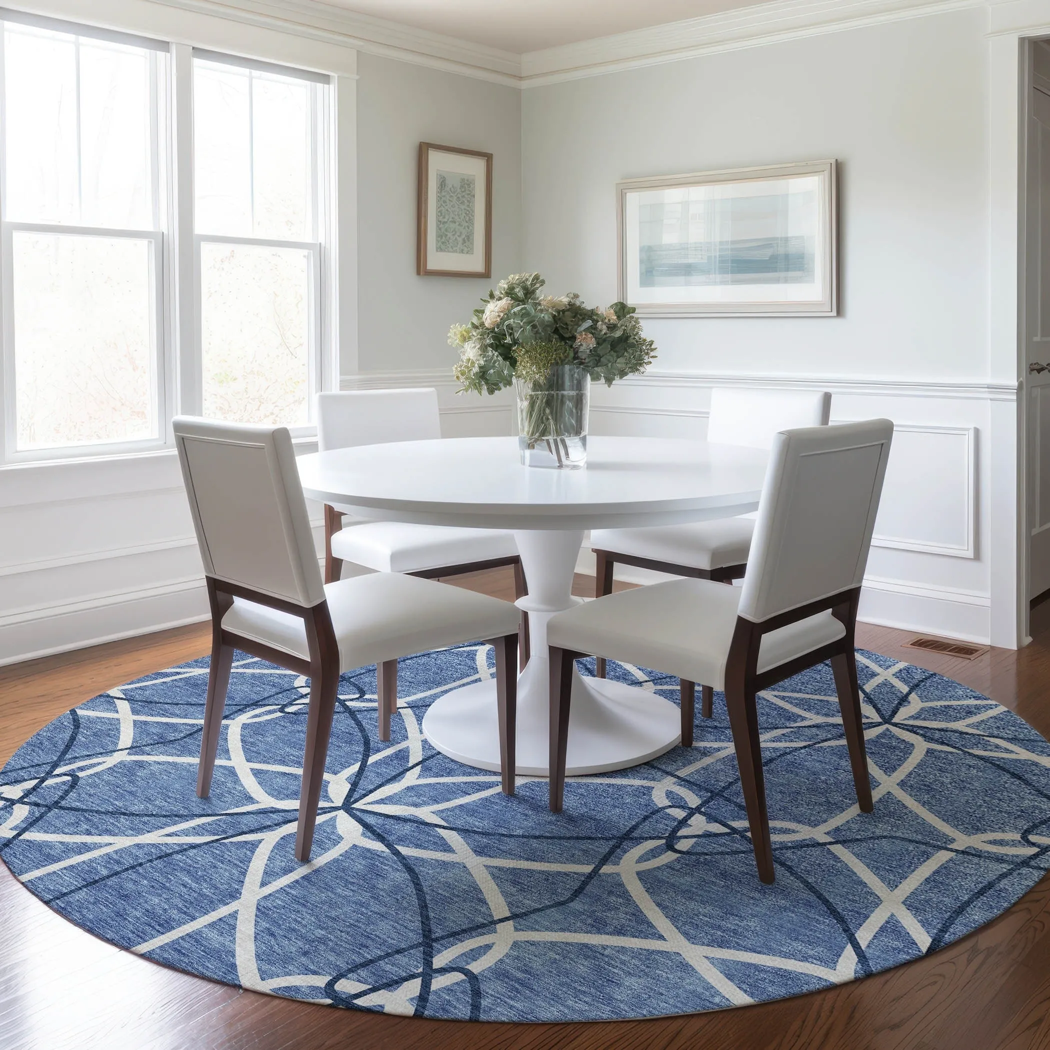 Machine Washable Indoor/ Outdoor Abstract Prism Chantille Rug