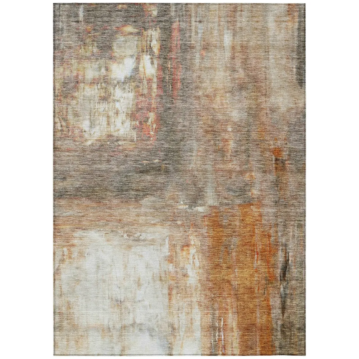 Machine Washable Indoor/ Outdoor Abstract Watercolor Chantille Rug