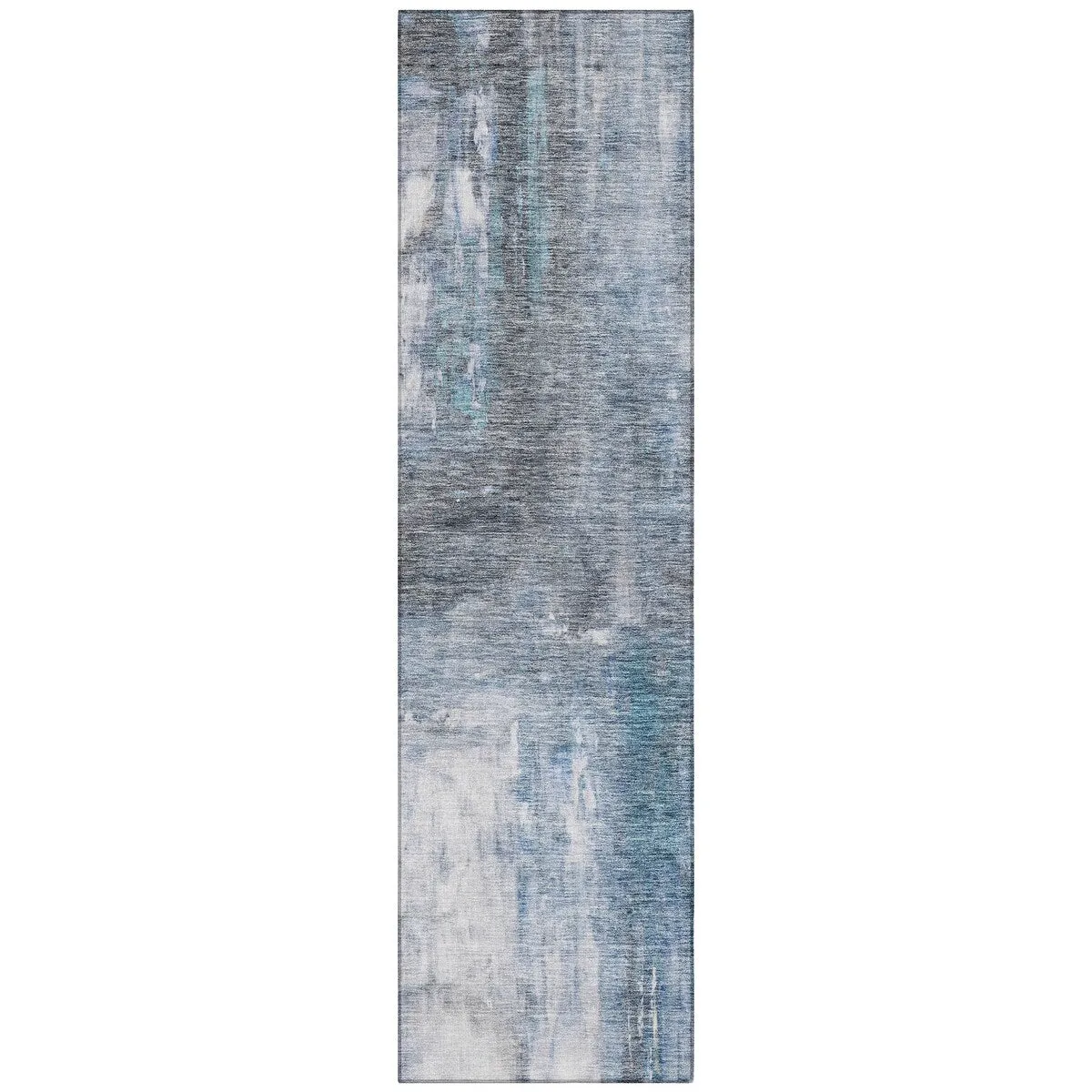 Machine Washable Indoor/ Outdoor Abstract Watercolor Chantille Rug