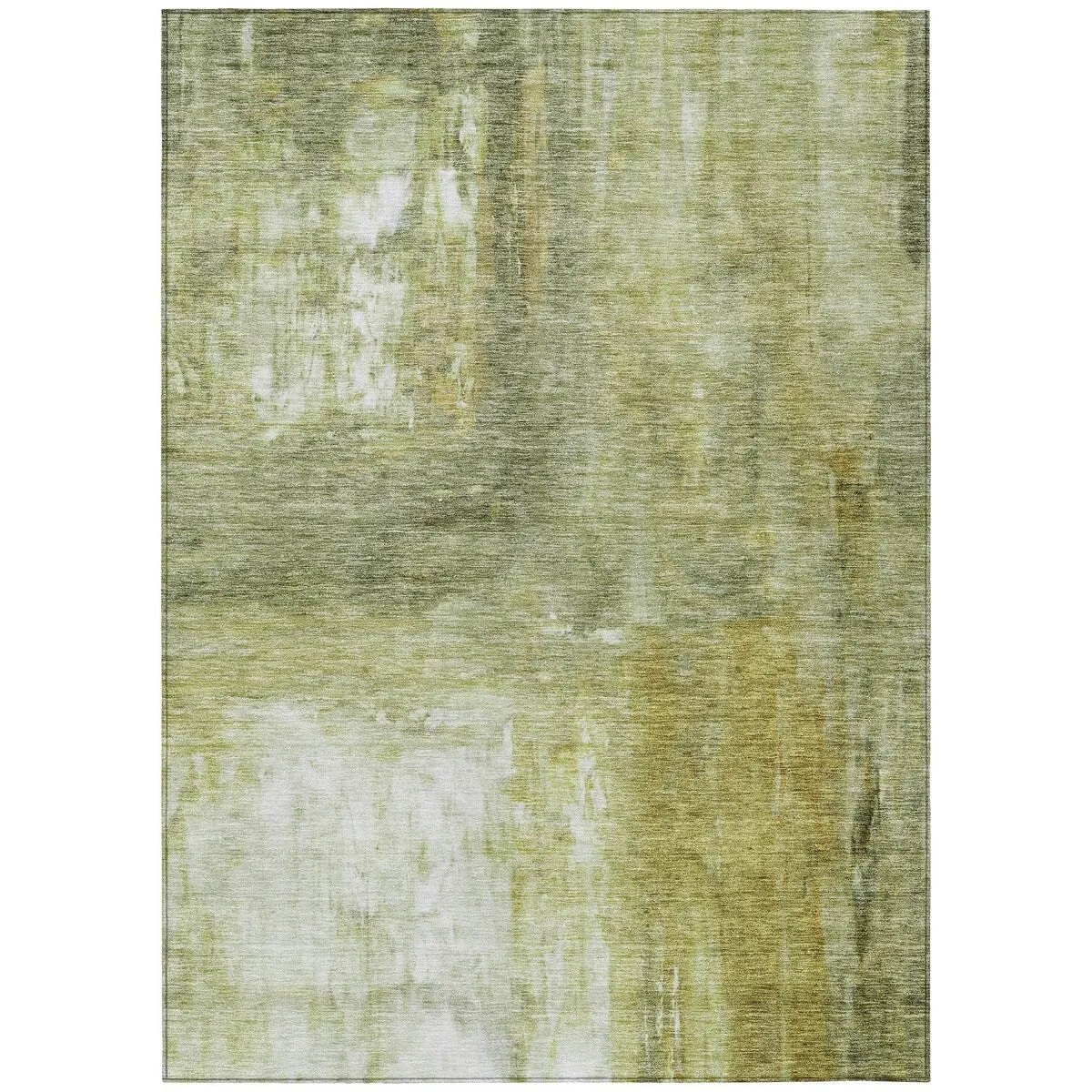 Machine Washable Indoor/ Outdoor Abstract Watercolor Chantille Rug