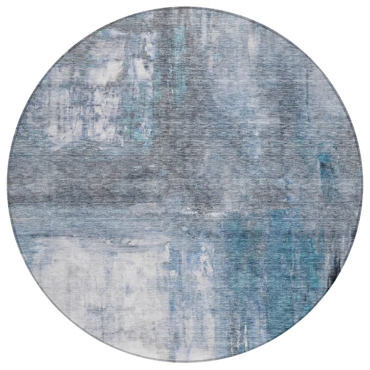 Machine Washable Indoor/ Outdoor Abstract Watercolor Chantille Rug