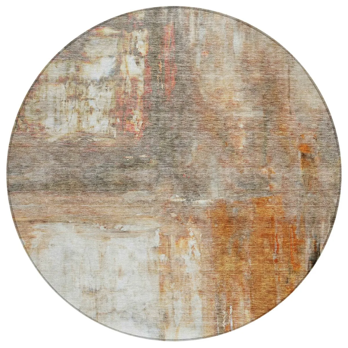 Machine Washable Indoor/ Outdoor Abstract Watercolor Chantille Rug
