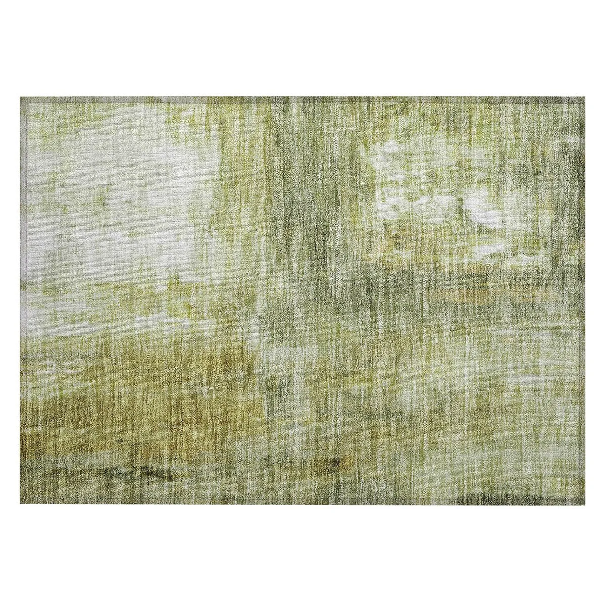 Machine Washable Indoor/ Outdoor Abstract Watercolor Chantille Rug
