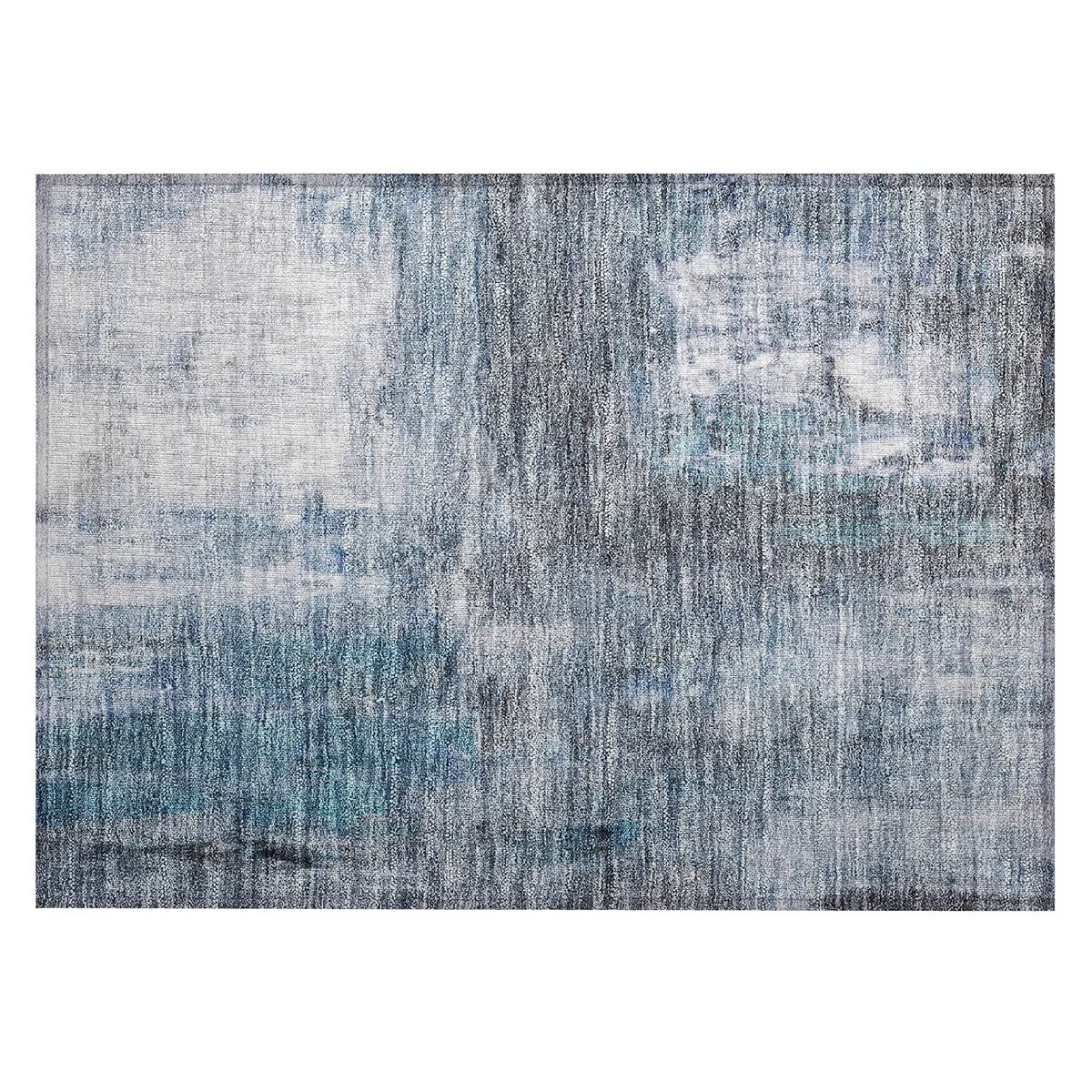 Machine Washable Indoor/ Outdoor Abstract Watercolor Chantille Rug