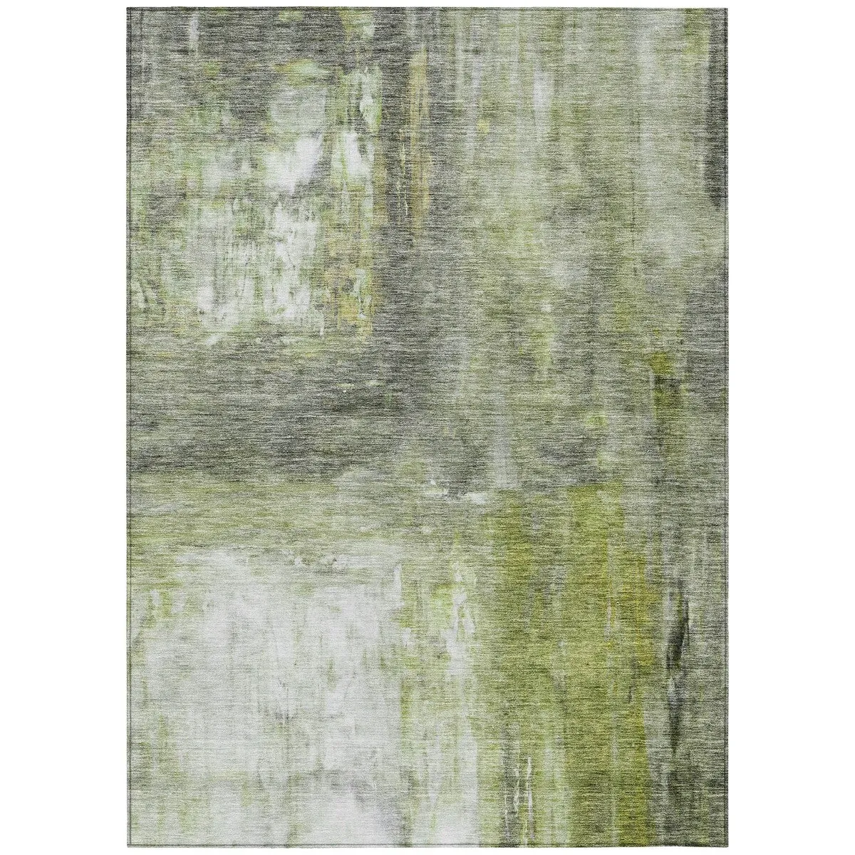 Machine Washable Indoor/ Outdoor Abstract Watercolor Chantille Rug