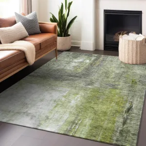 Machine Washable Indoor/ Outdoor Abstract Watercolor Chantille Rug