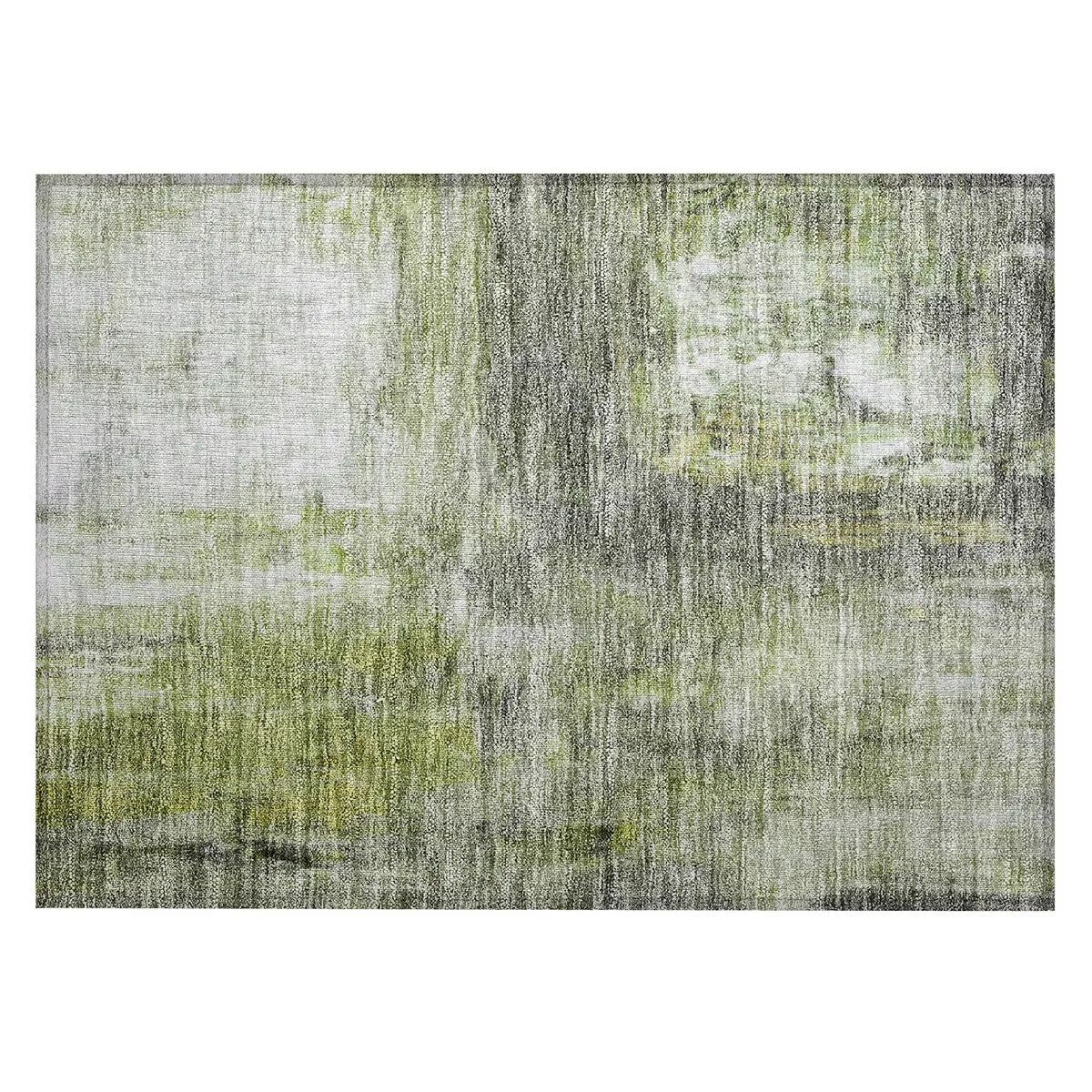 Machine Washable Indoor/ Outdoor Abstract Watercolor Chantille Rug