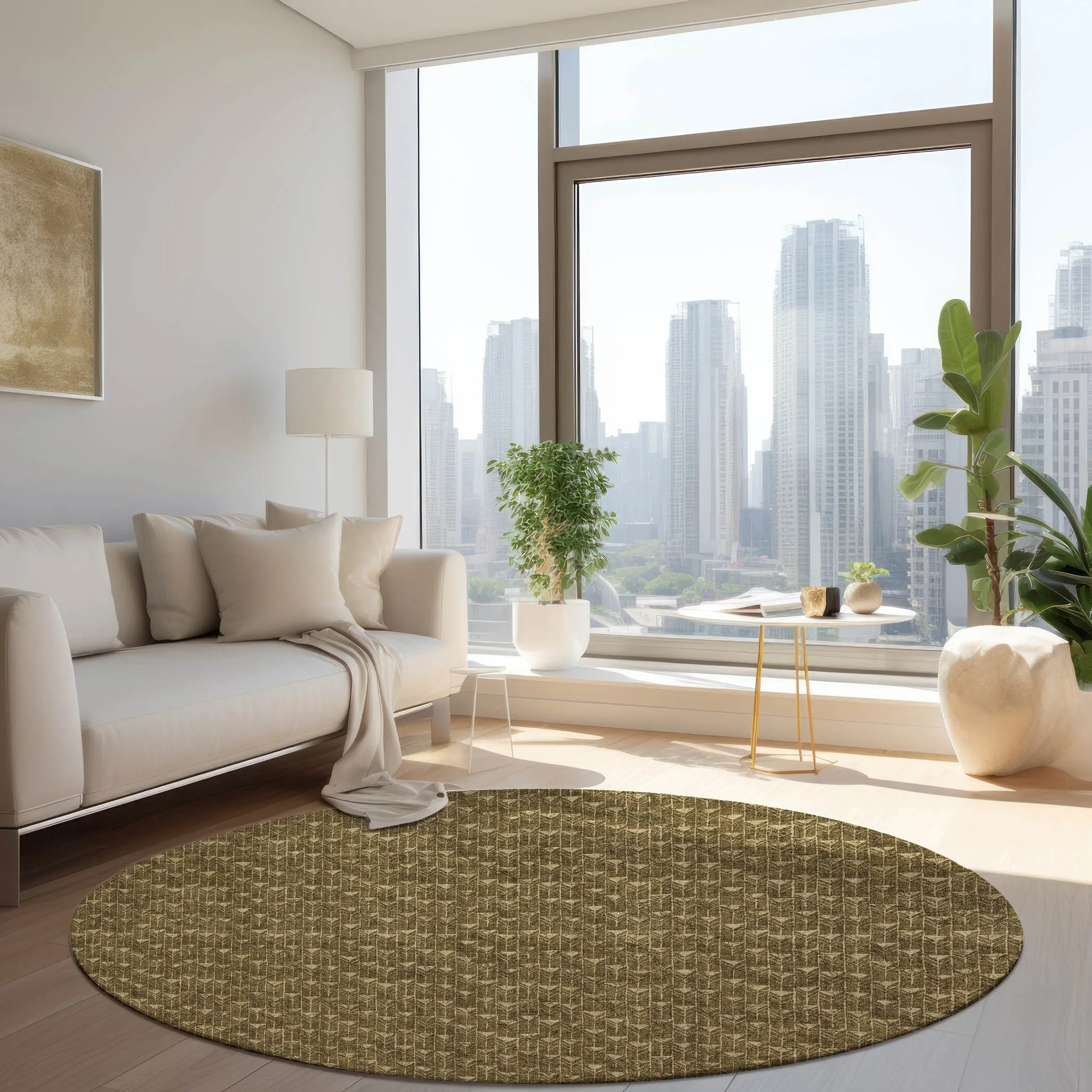 Machine Washable Indoor/ Outdoor Arrows Chantille Rug