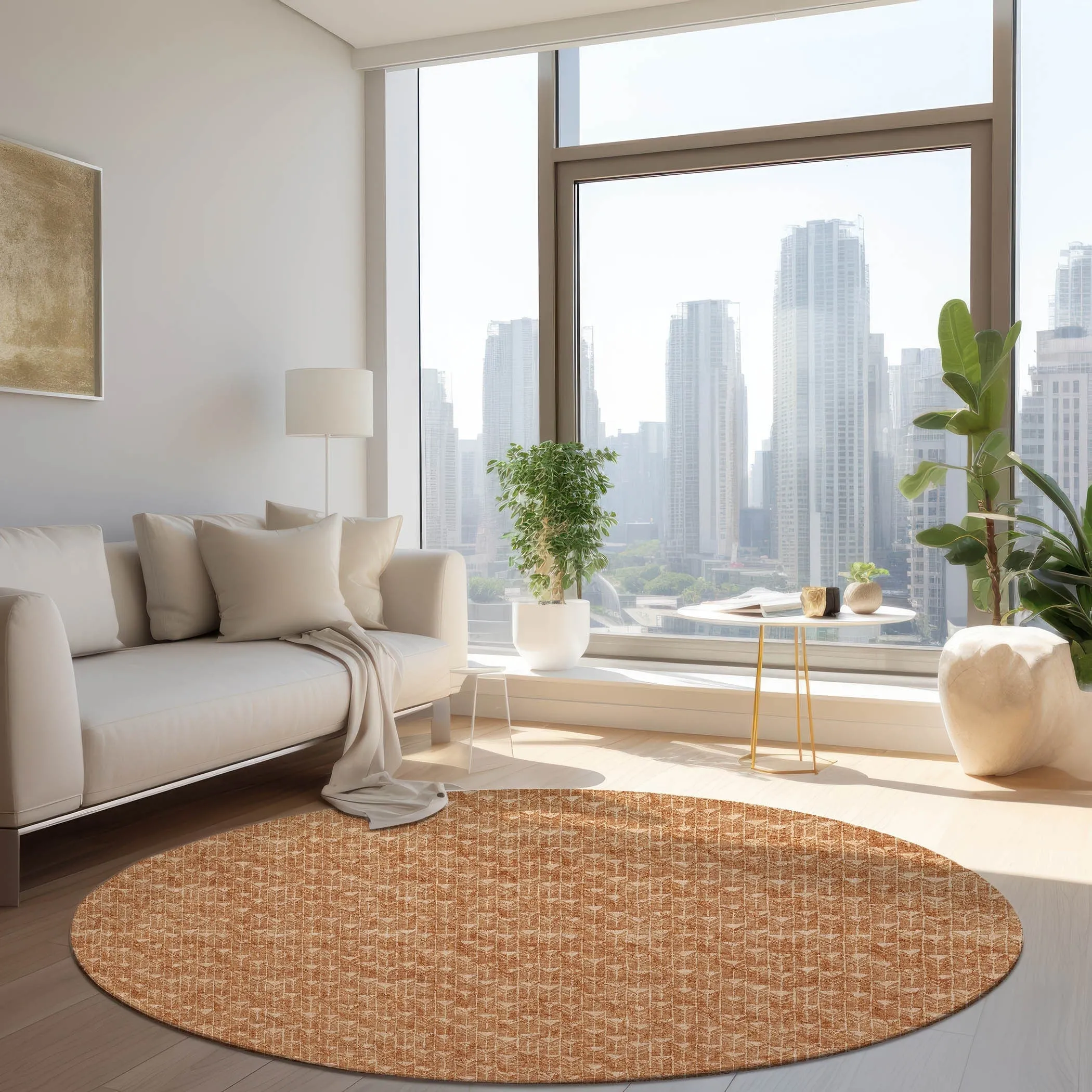Machine Washable Indoor/ Outdoor Arrows Chantille Rug
