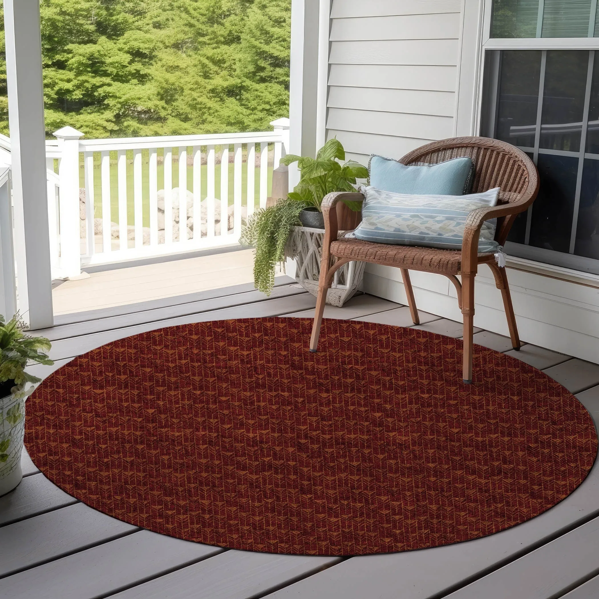 Machine Washable Indoor/ Outdoor Arrows Chantille Rug