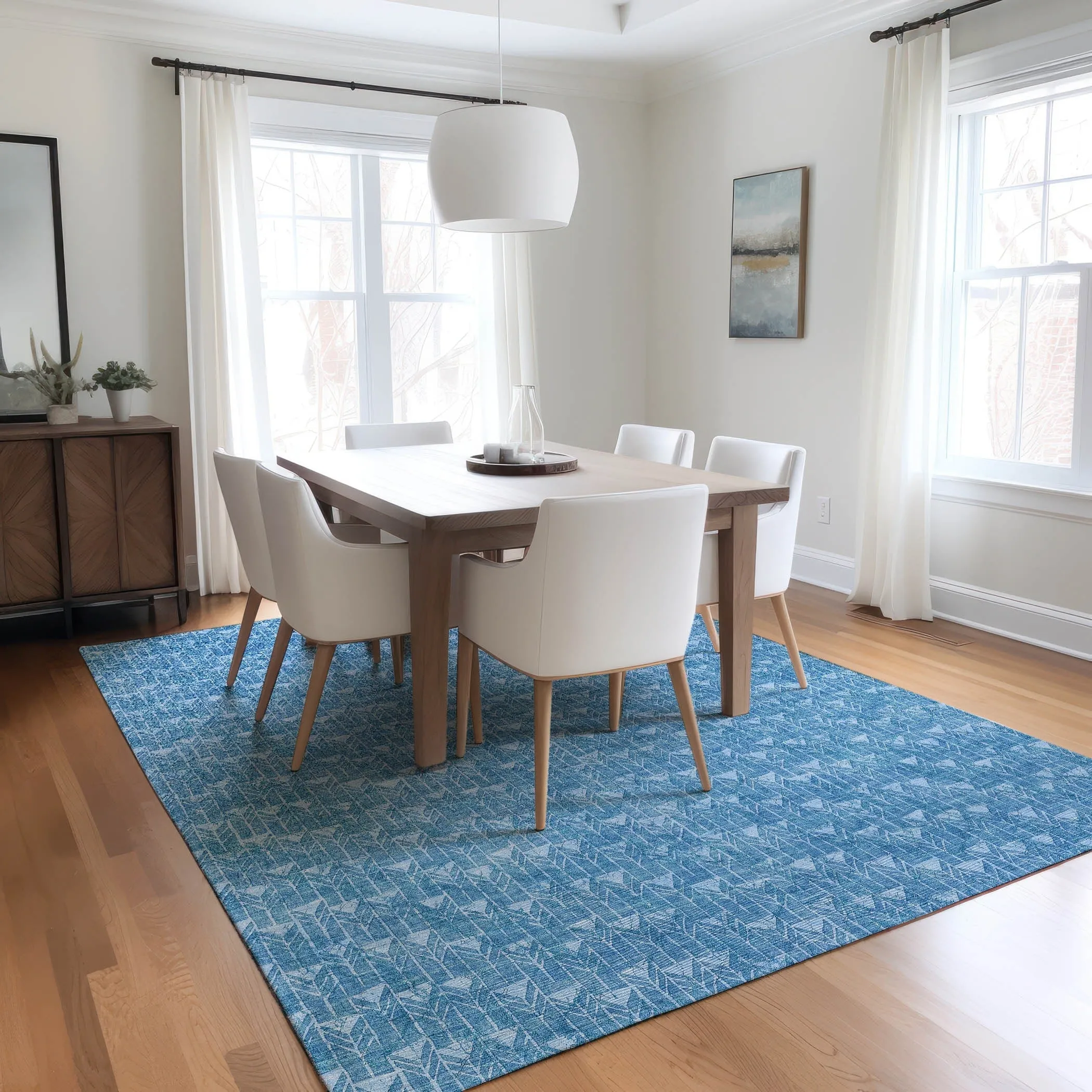 Machine Washable Indoor/ Outdoor Arrows Chantille Rug