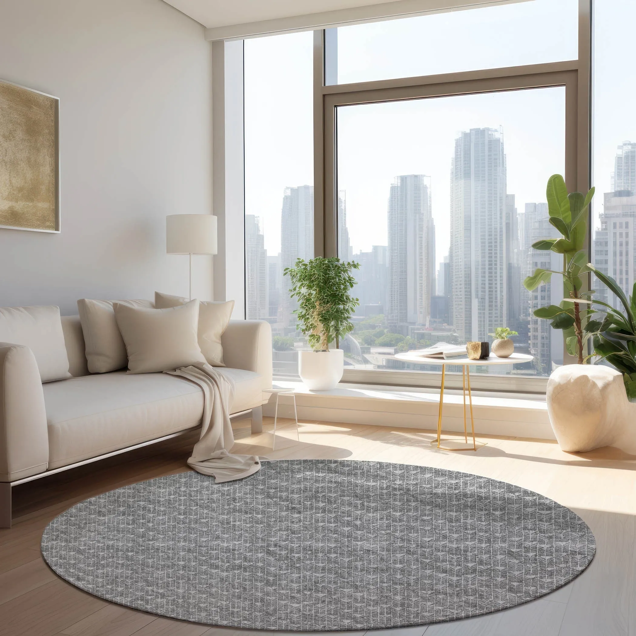 Machine Washable Indoor/ Outdoor Arrows Chantille Rug