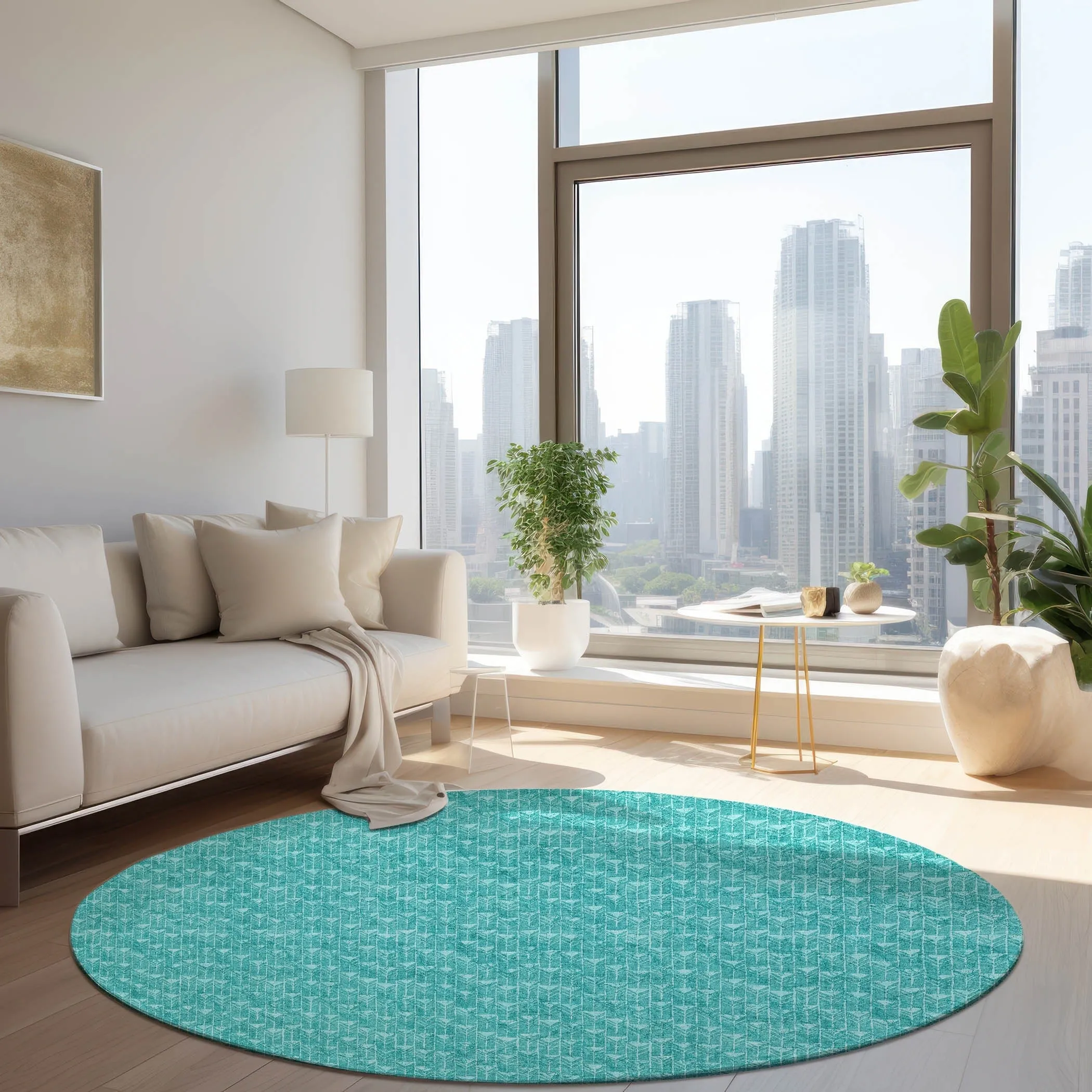 Machine Washable Indoor/ Outdoor Arrows Chantille Rug