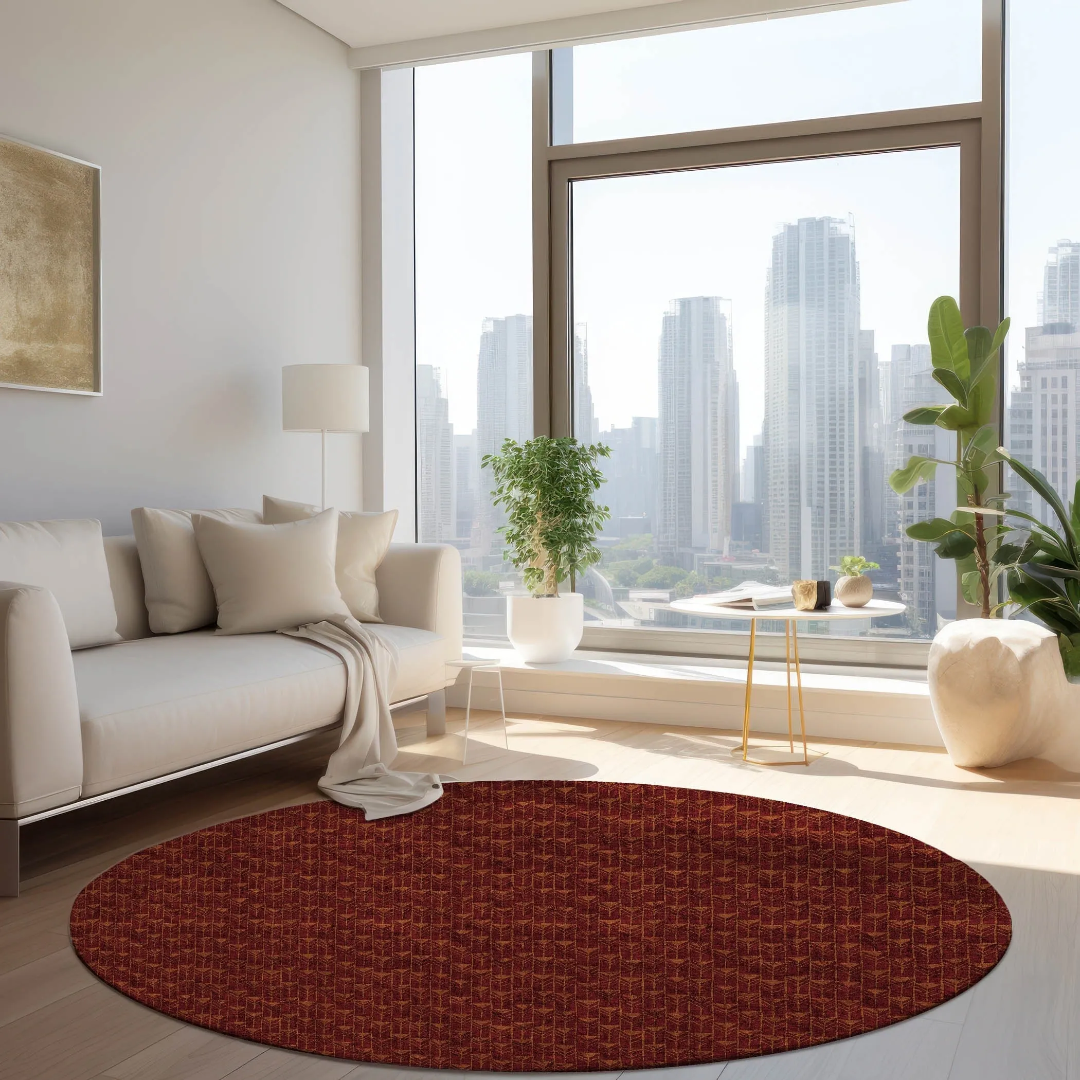 Machine Washable Indoor/ Outdoor Arrows Chantille Rug