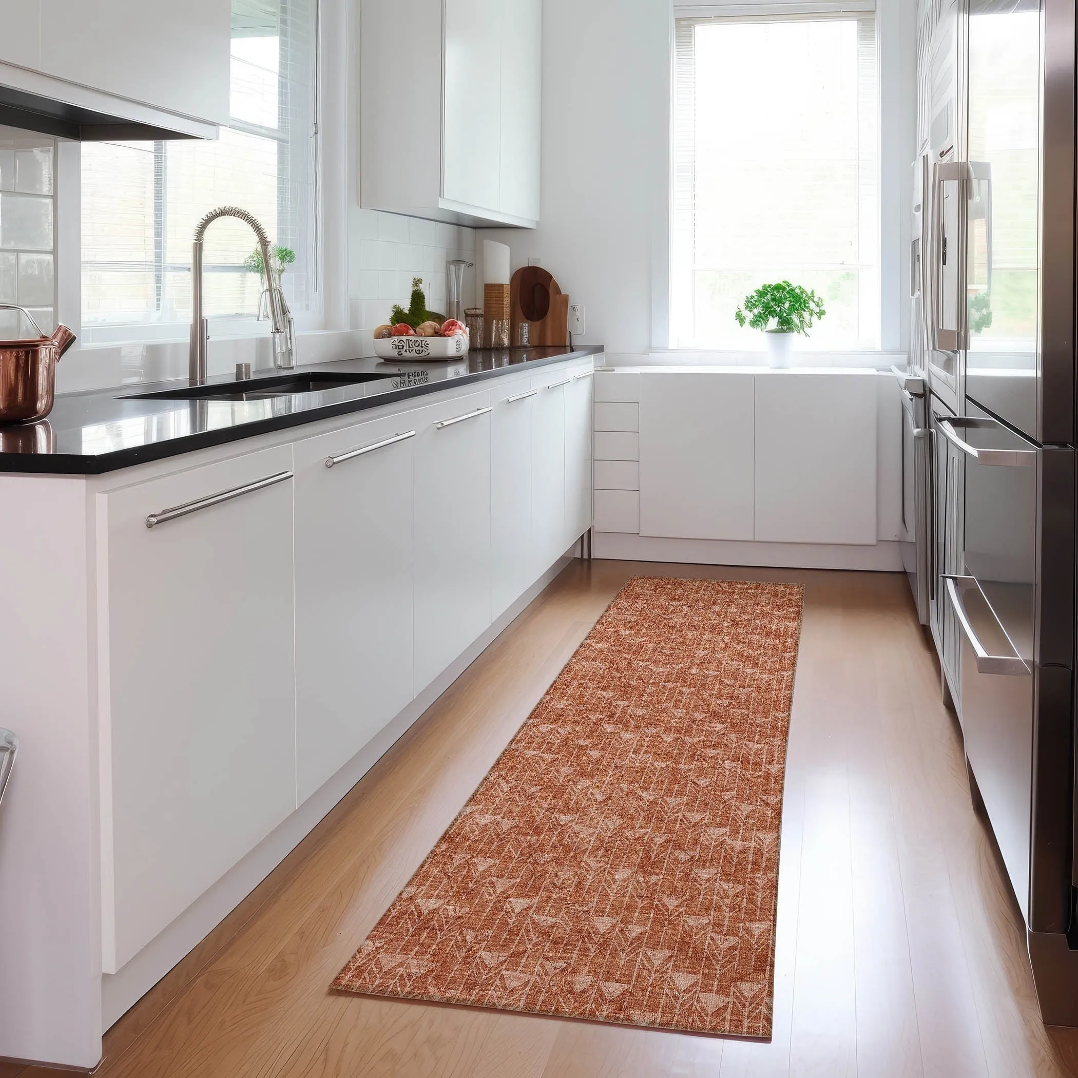 Machine Washable Indoor/ Outdoor Arrows Chantille Rug