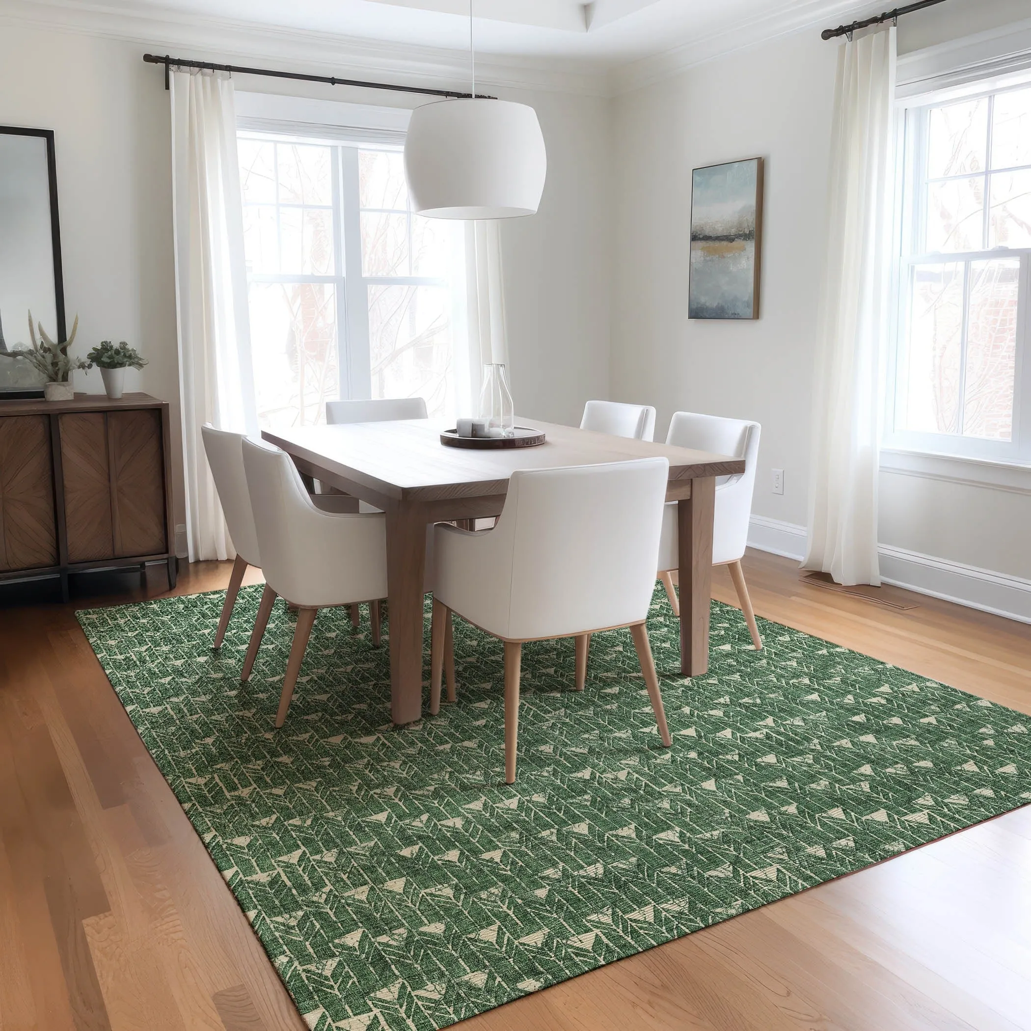 Machine Washable Indoor/ Outdoor Arrows Chantille Rug