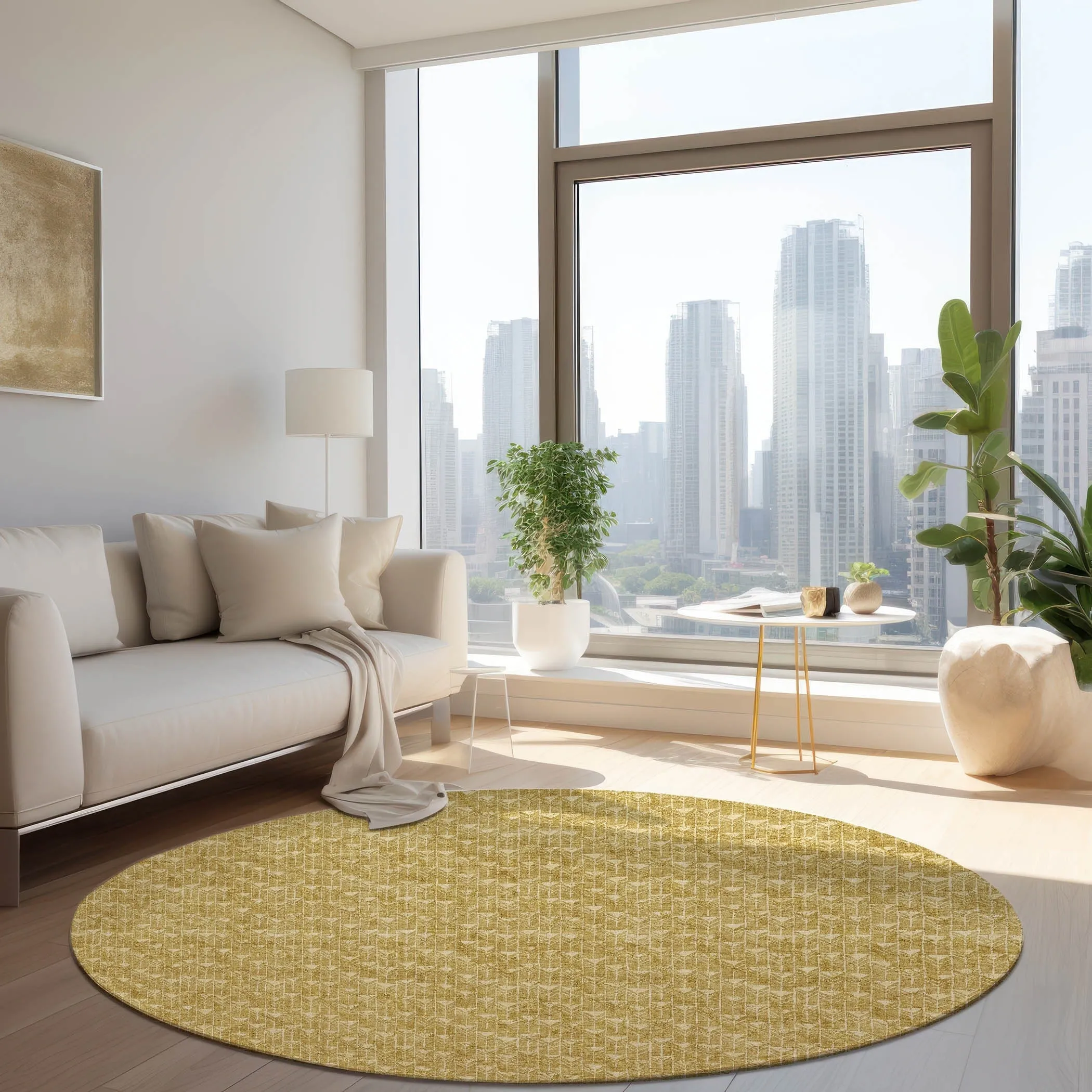 Machine Washable Indoor/ Outdoor Arrows Chantille Rug