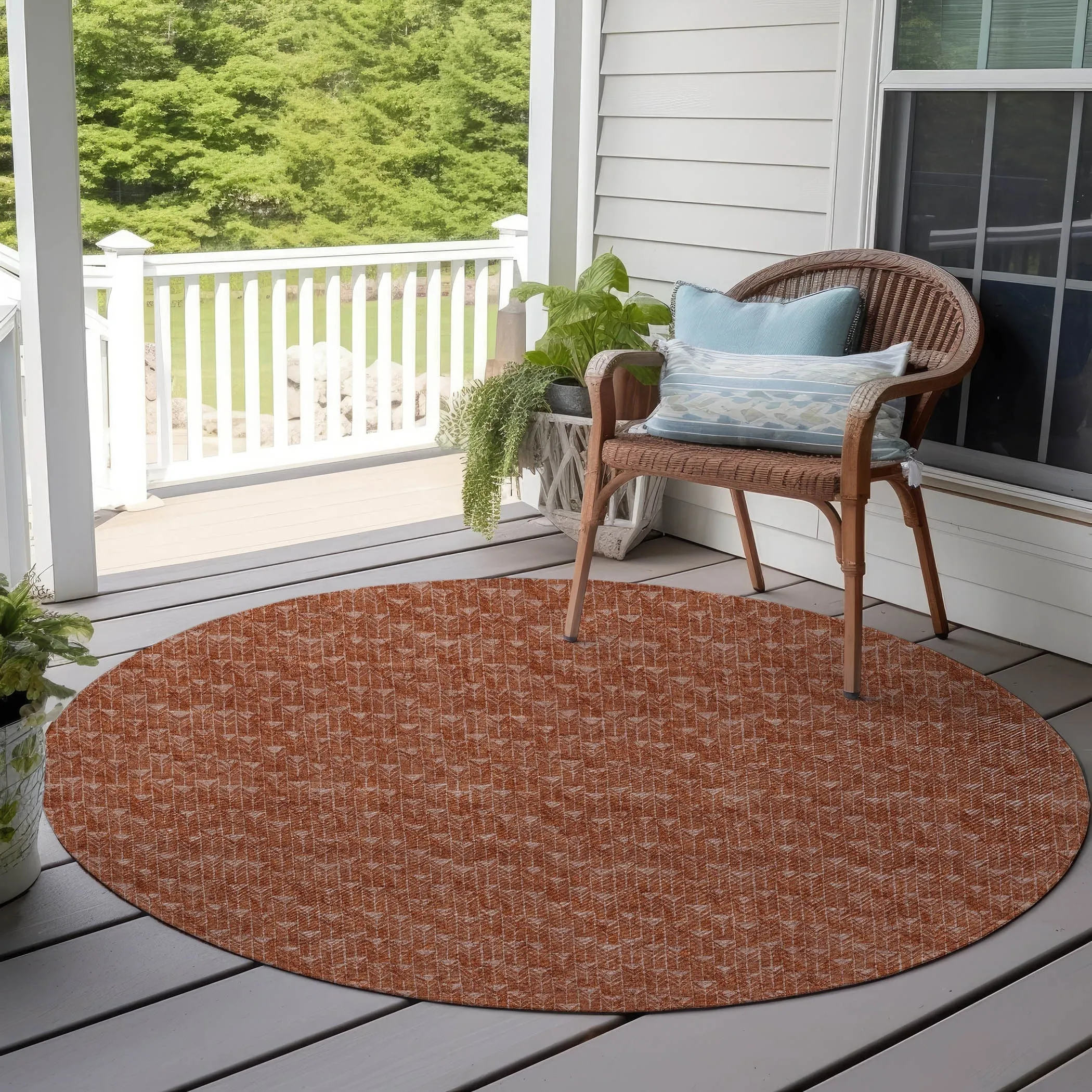 Machine Washable Indoor/ Outdoor Arrows Chantille Rug