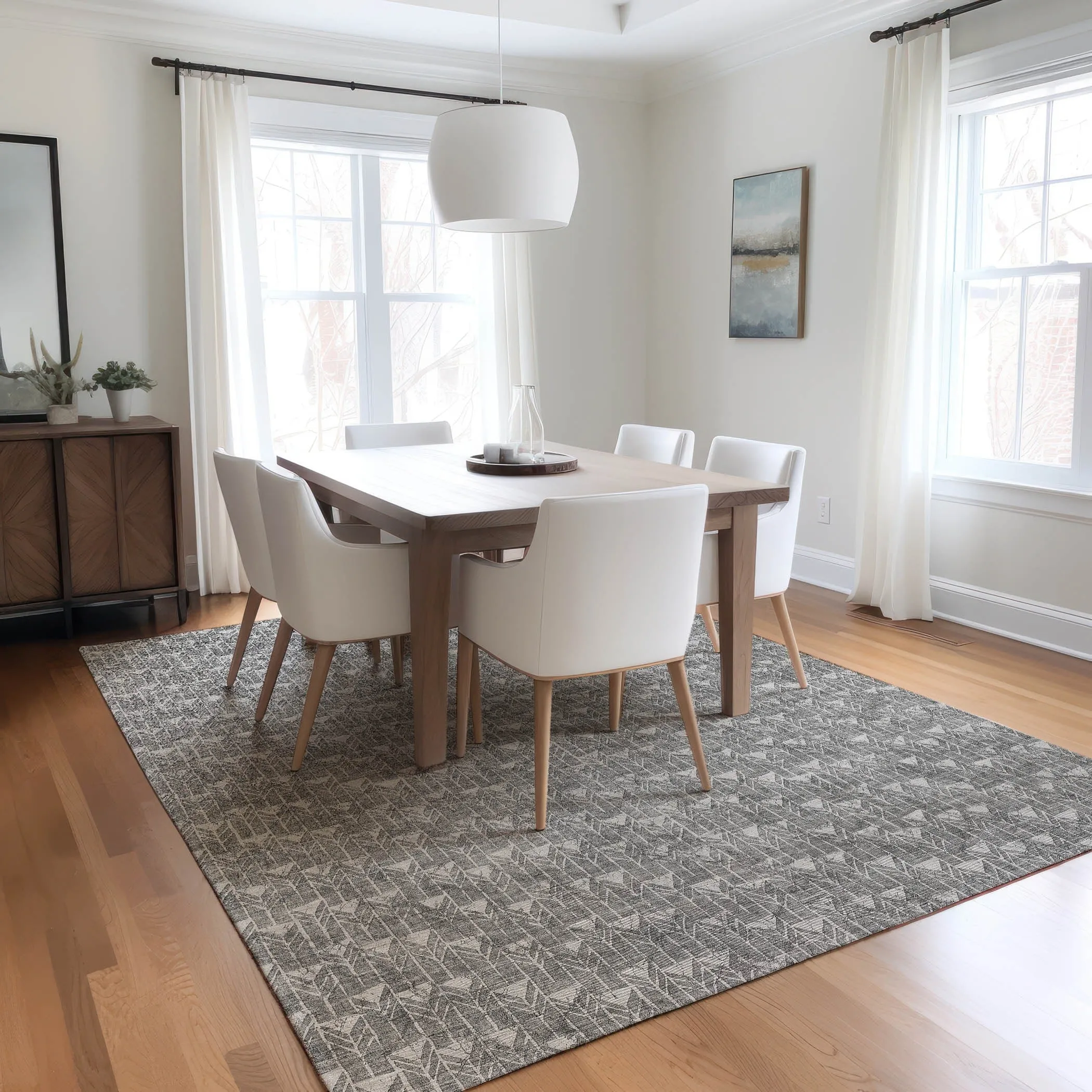 Machine Washable Indoor/ Outdoor Arrows Chantille Rug