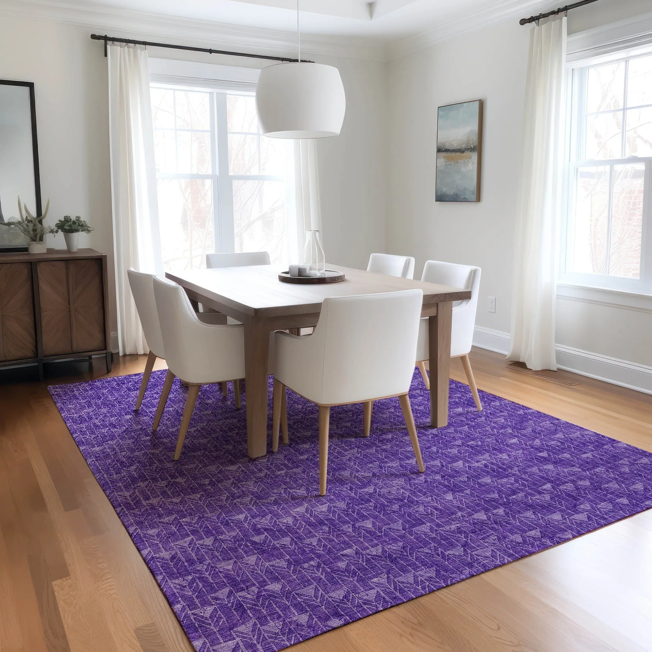 Machine Washable Indoor/ Outdoor Arrows Chantille Rug