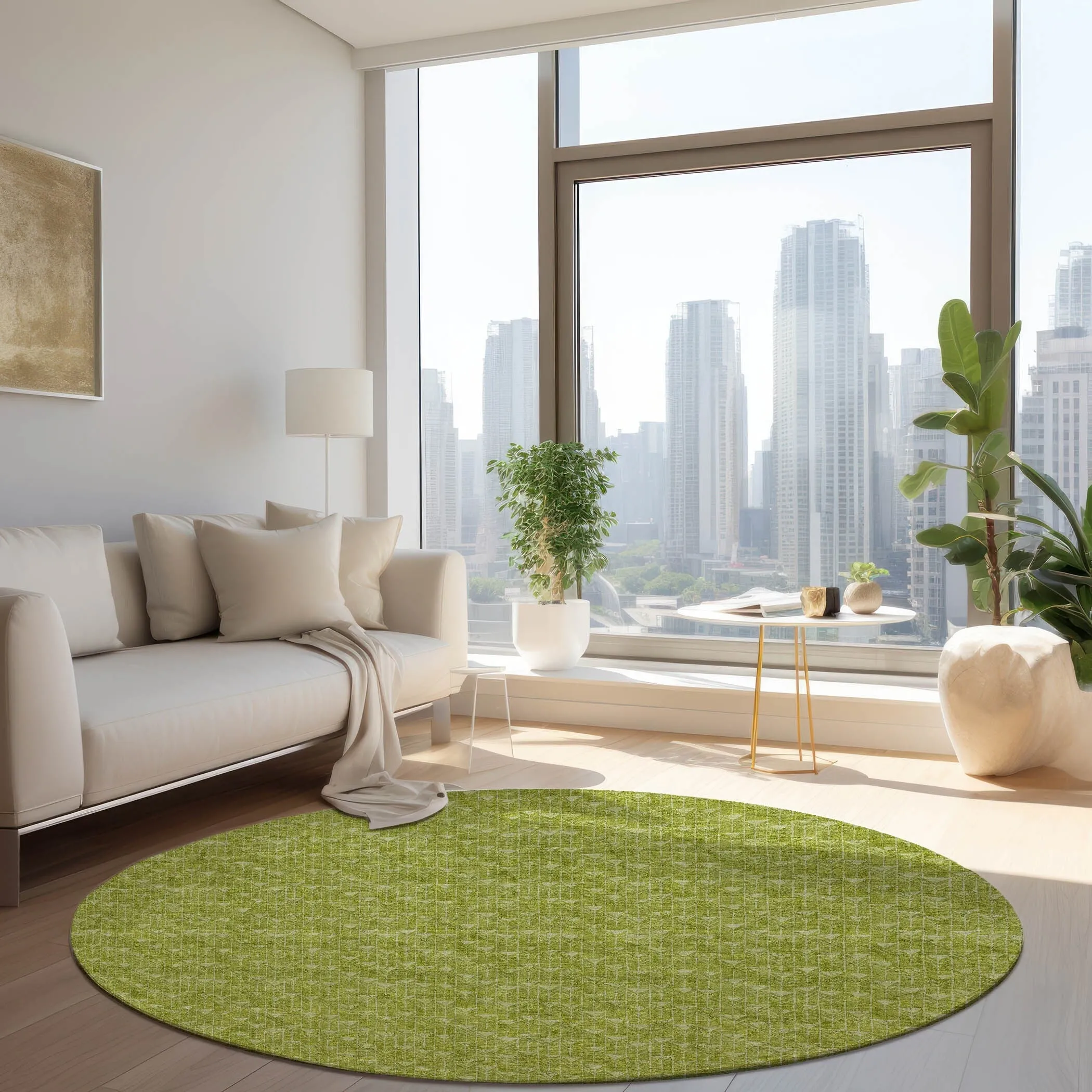 Machine Washable Indoor/ Outdoor Arrows Chantille Rug