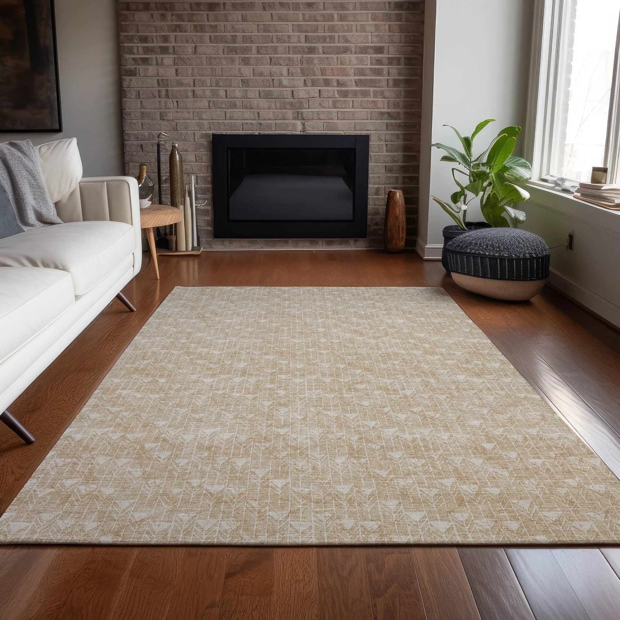 Machine Washable Indoor/ Outdoor Arrows Chantille Rug