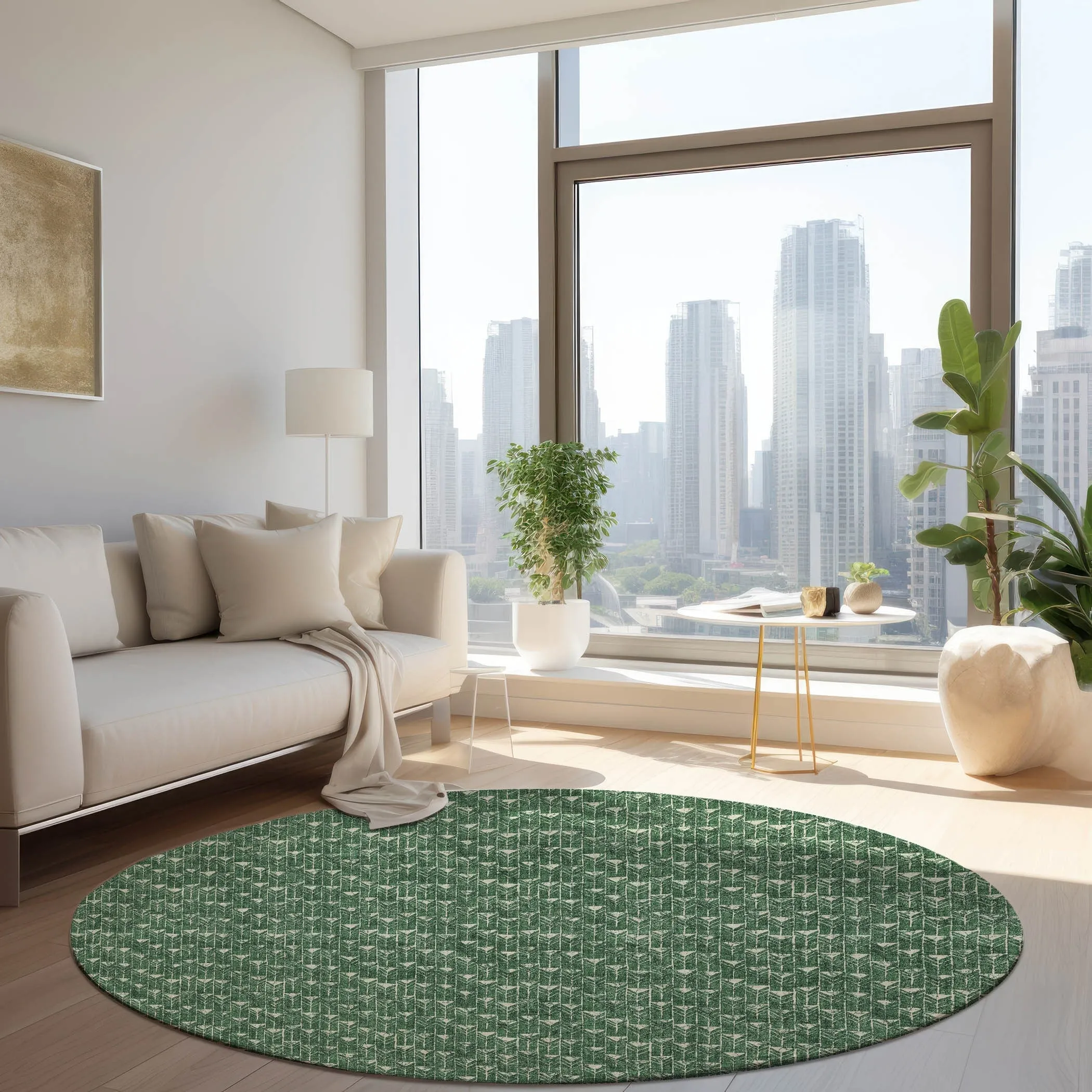 Machine Washable Indoor/ Outdoor Arrows Chantille Rug