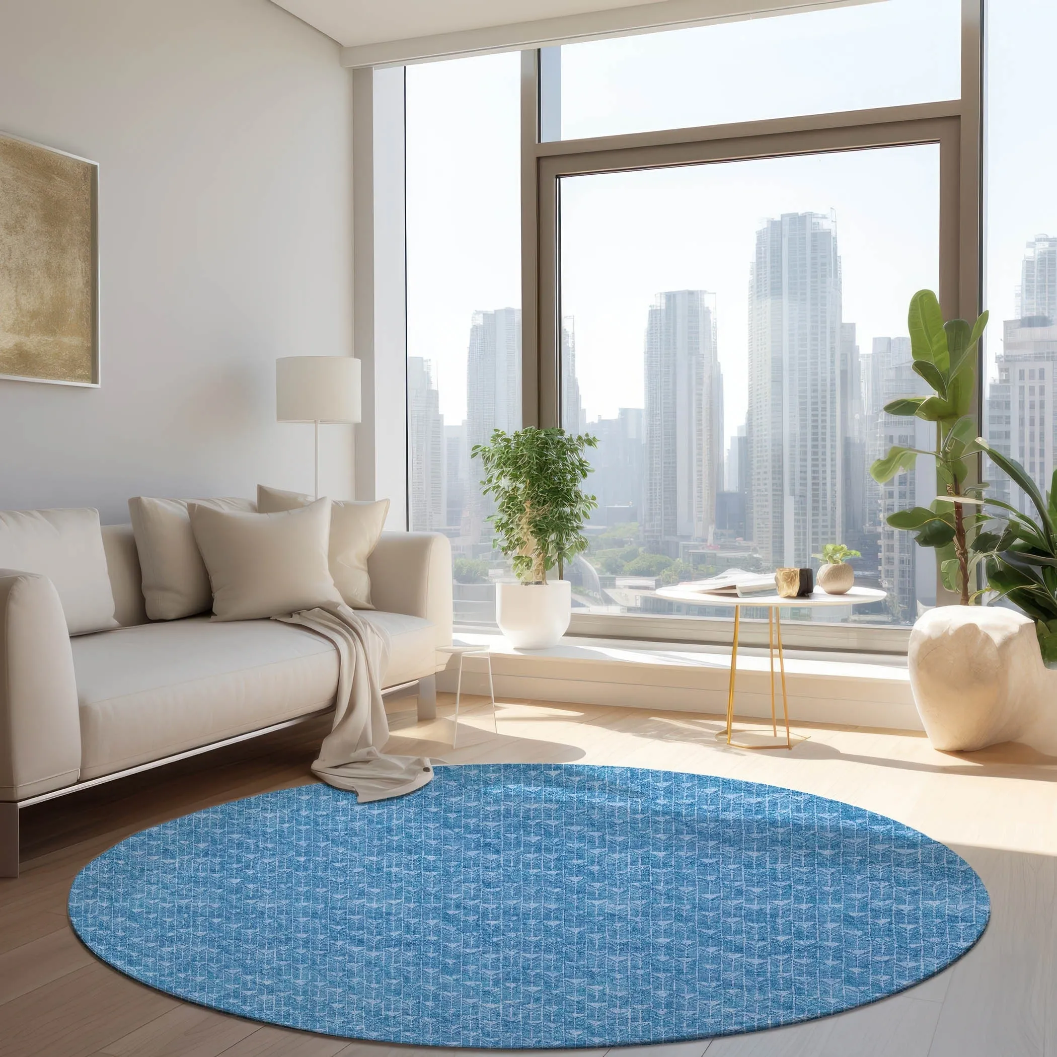 Machine Washable Indoor/ Outdoor Arrows Chantille Rug