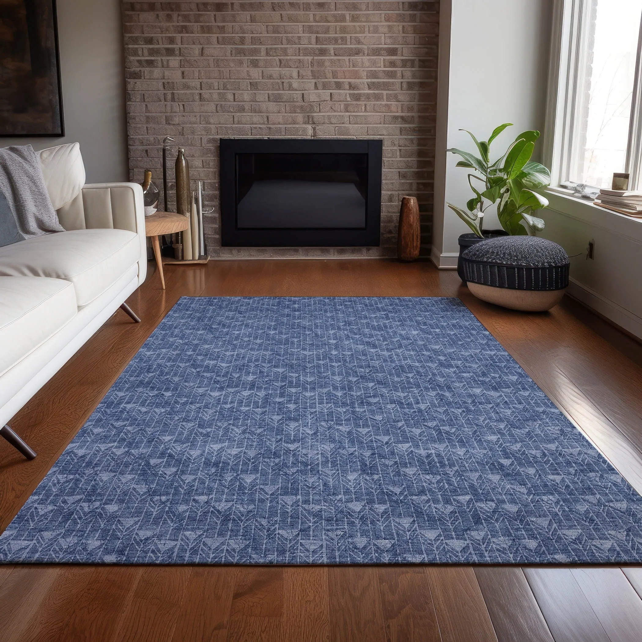 Machine Washable Indoor/ Outdoor Arrows Chantille Rug