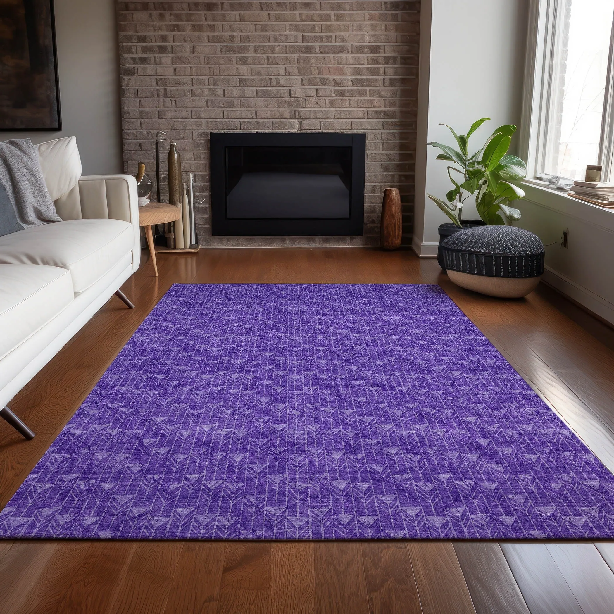 Machine Washable Indoor/ Outdoor Arrows Chantille Rug