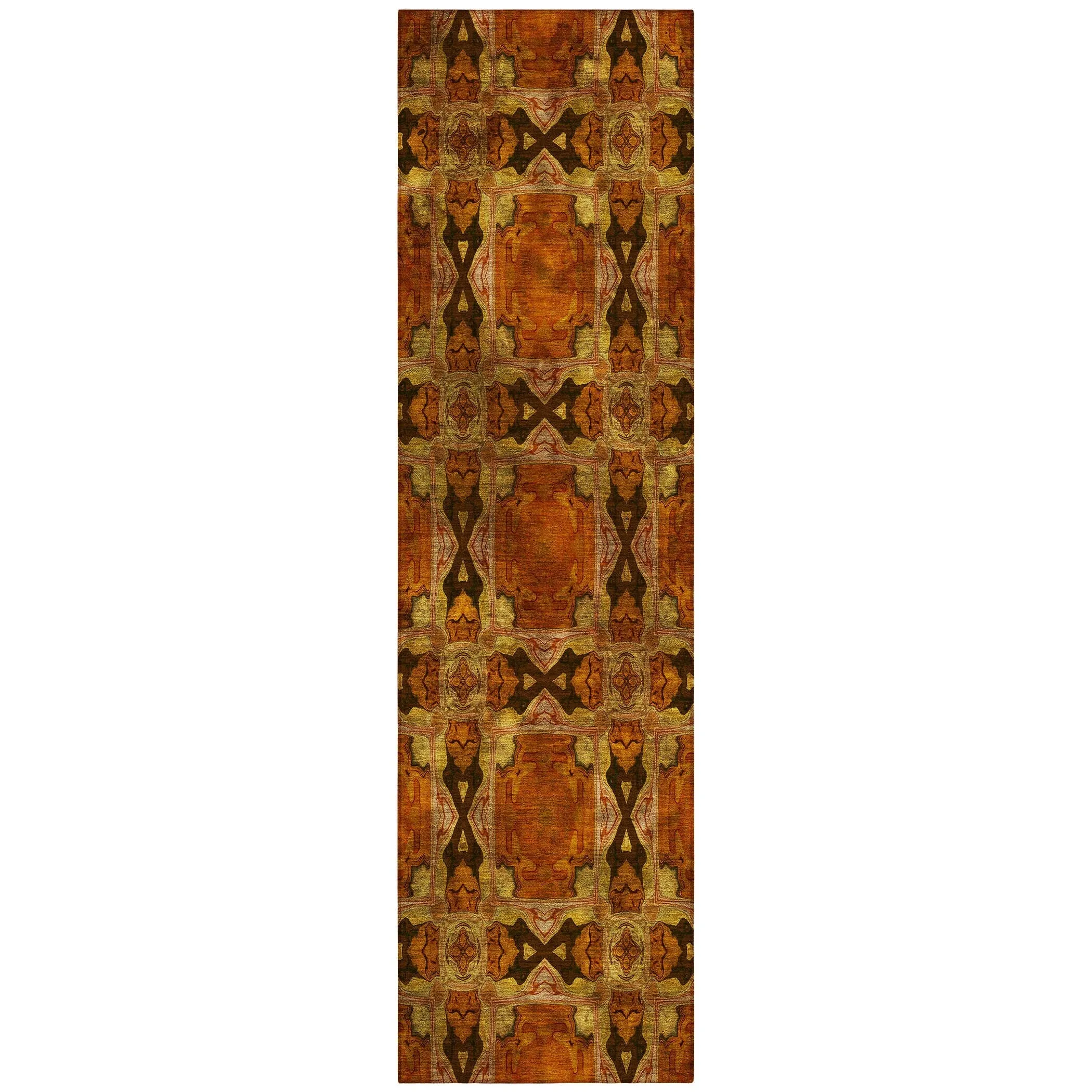 Machine Washable Indoor/ Outdoor Boho Medallions Chantille Rug