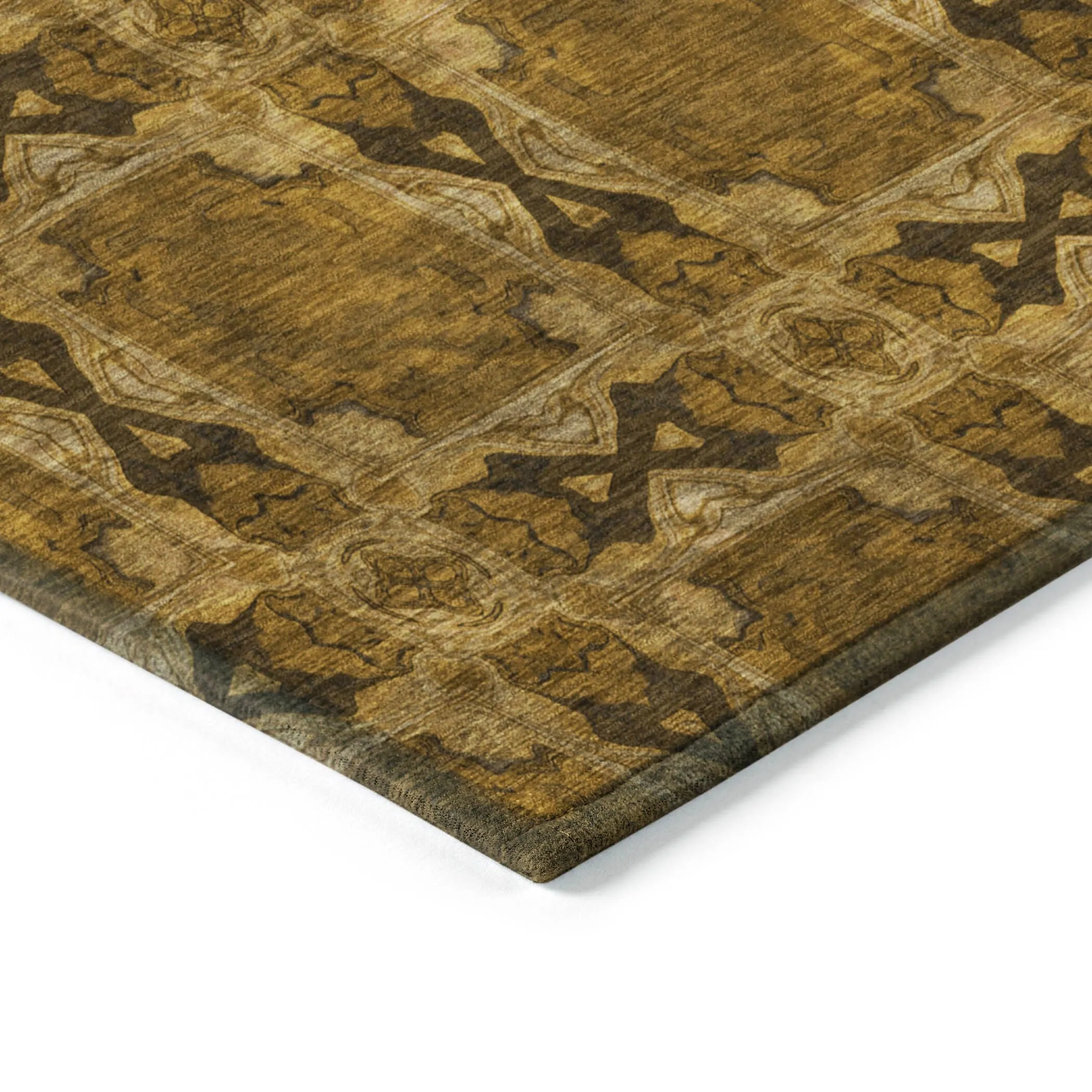 Machine Washable Indoor/ Outdoor Boho Medallions Chantille Rug
