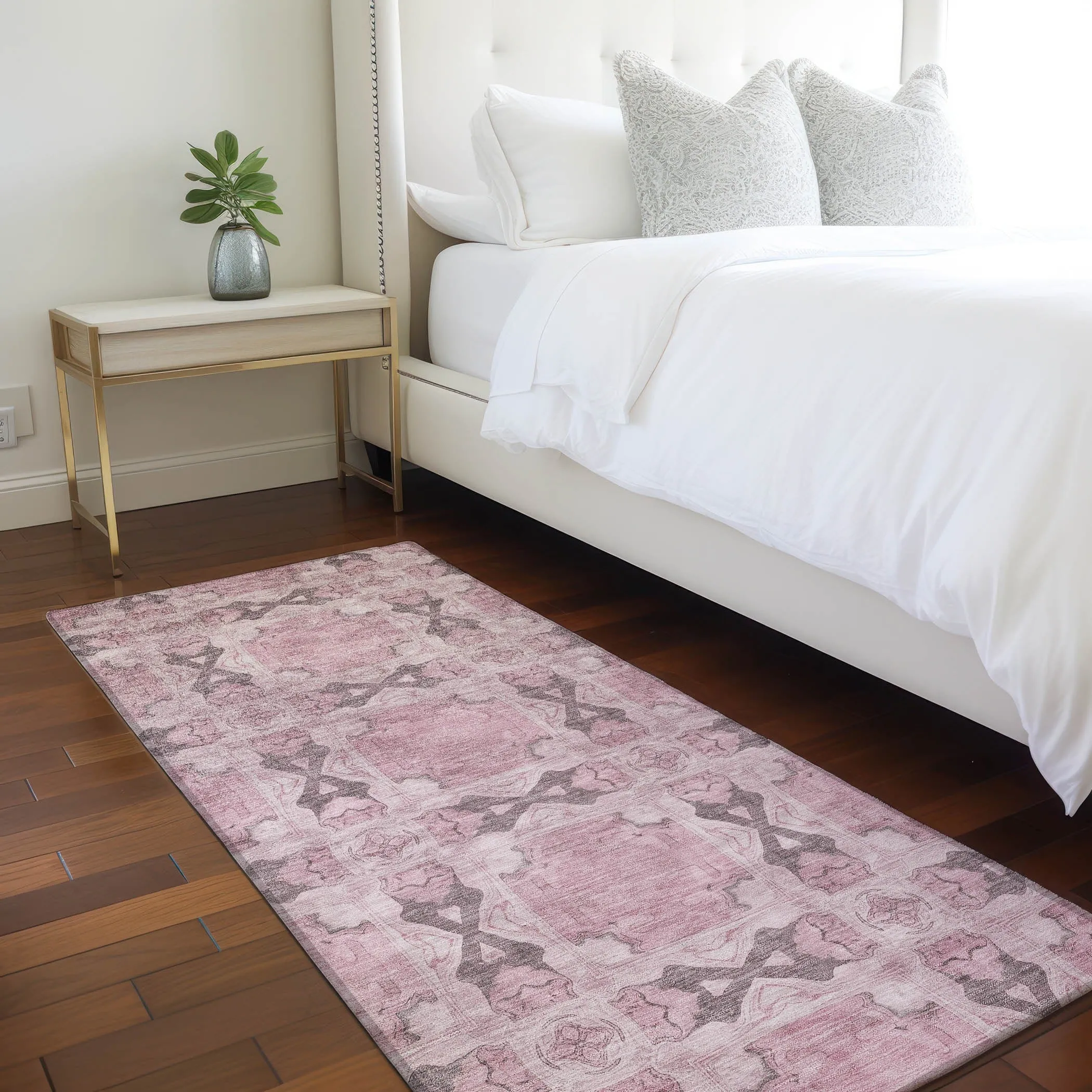 Machine Washable Indoor/ Outdoor Boho Medallions Chantille Rug