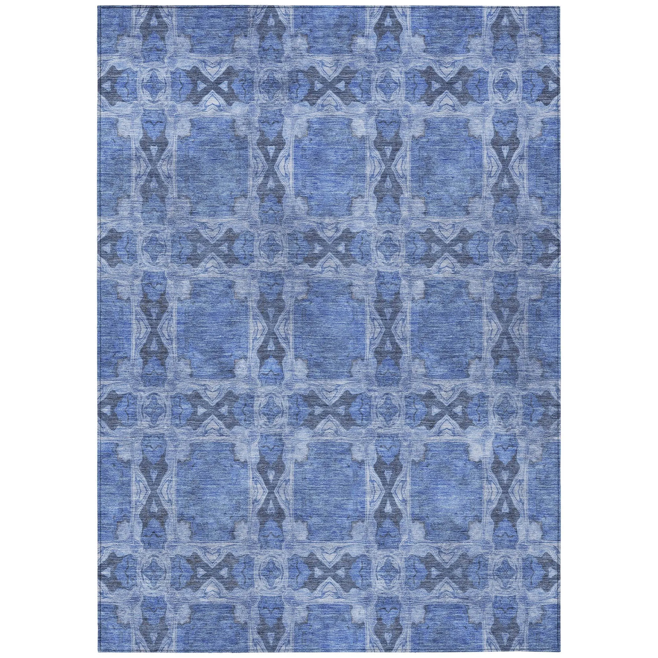 Machine Washable Indoor/ Outdoor Boho Medallions Chantille Rug
