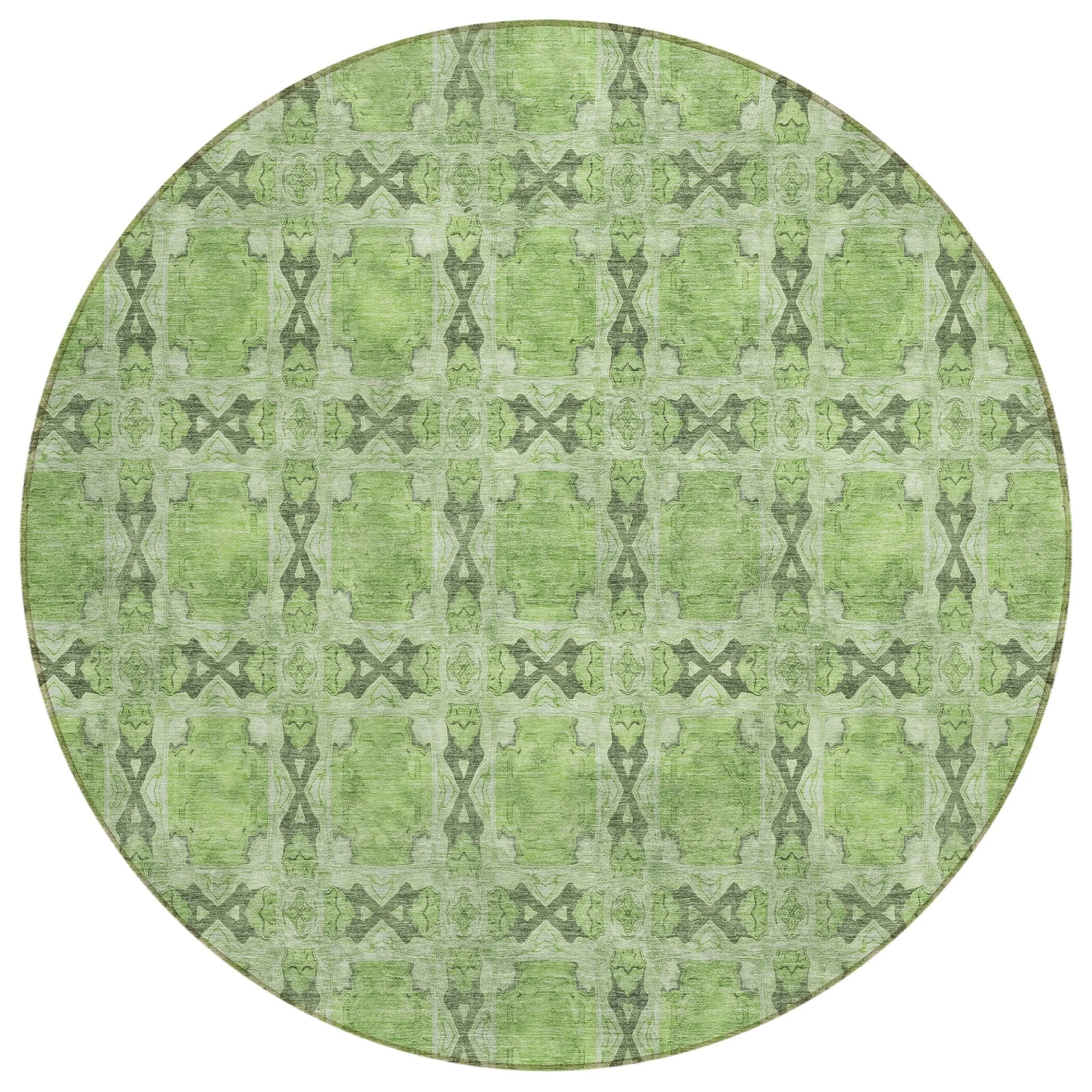 Machine Washable Indoor/ Outdoor Boho Medallions Chantille Rug