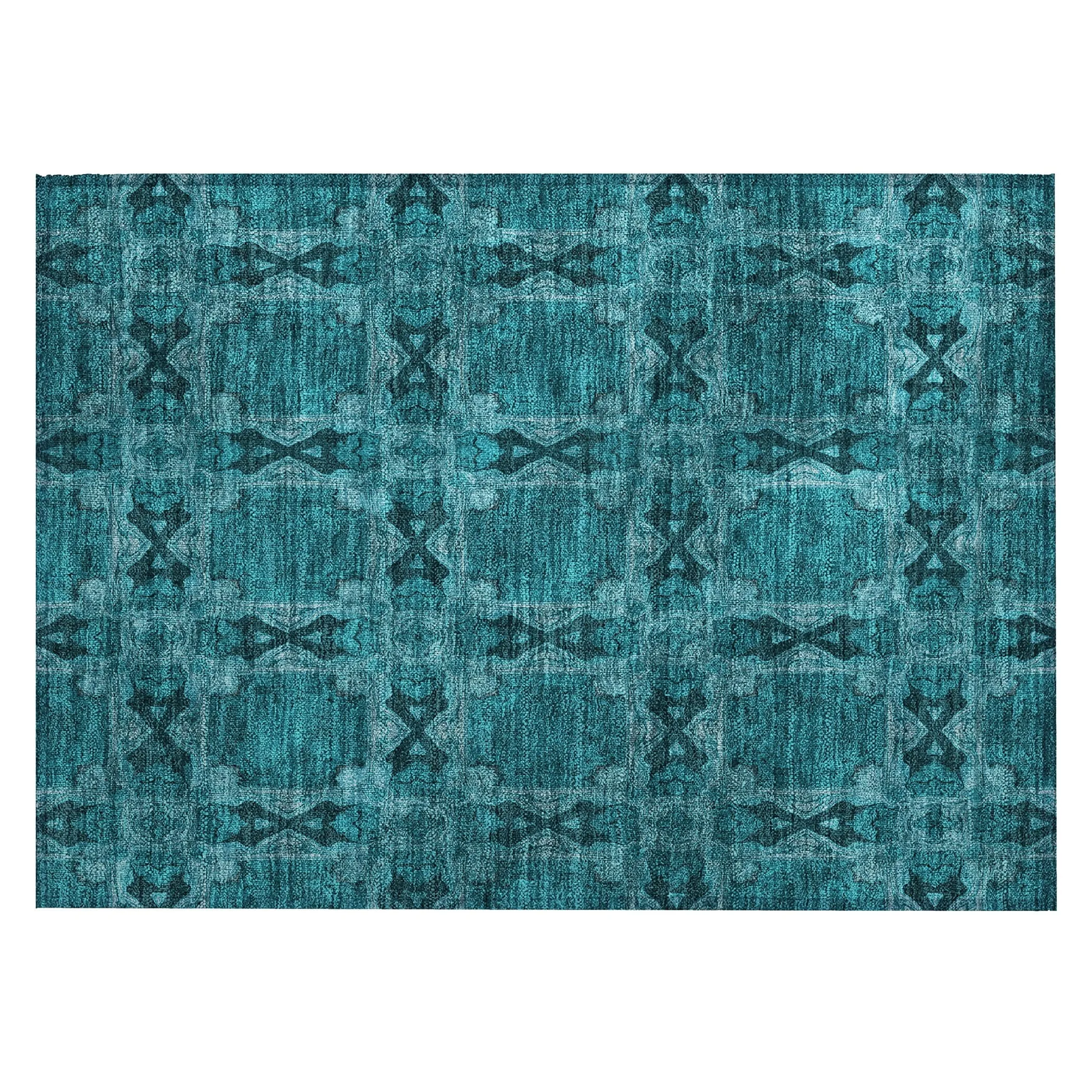 Machine Washable Indoor/ Outdoor Boho Medallions Chantille Rug