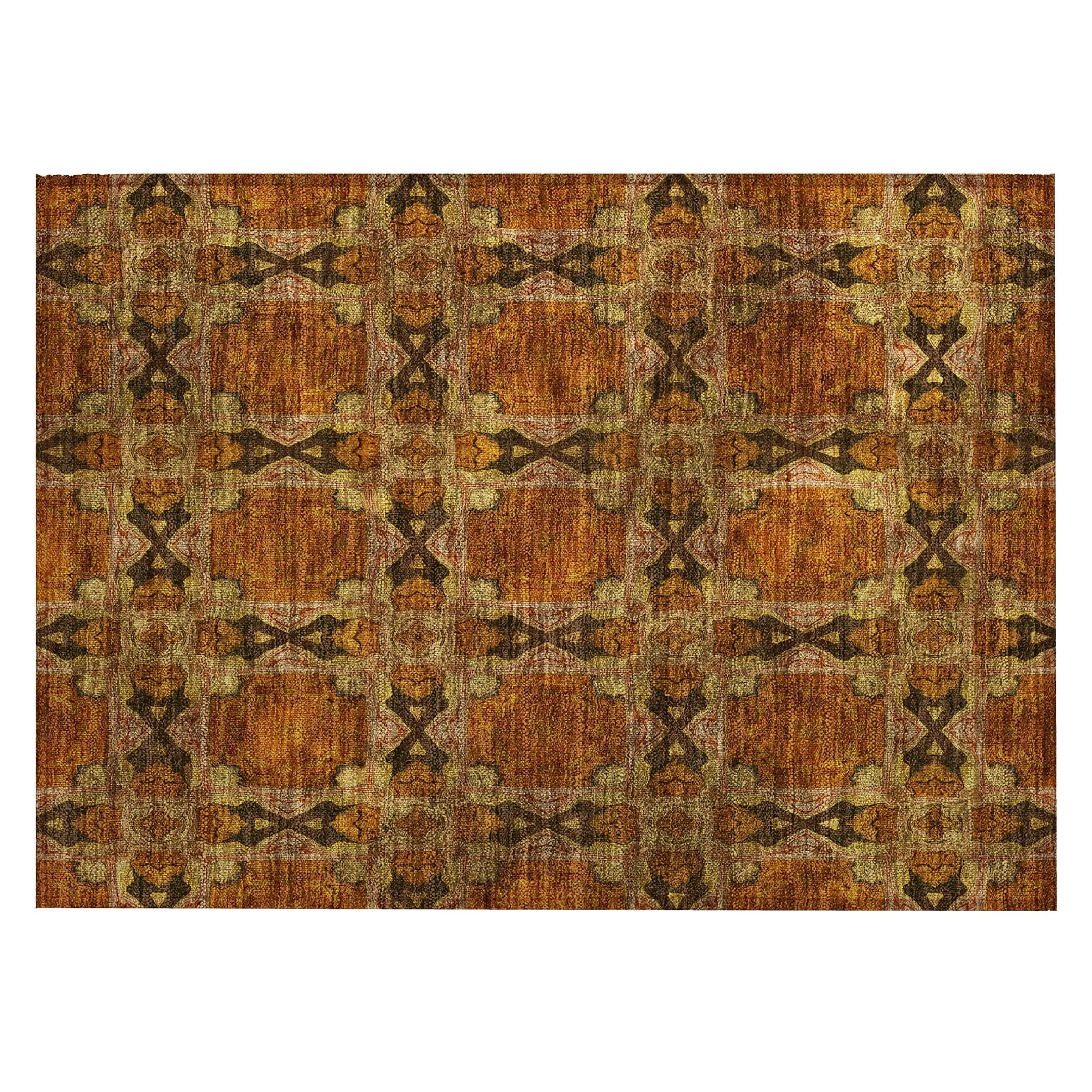 Machine Washable Indoor/ Outdoor Boho Medallions Chantille Rug