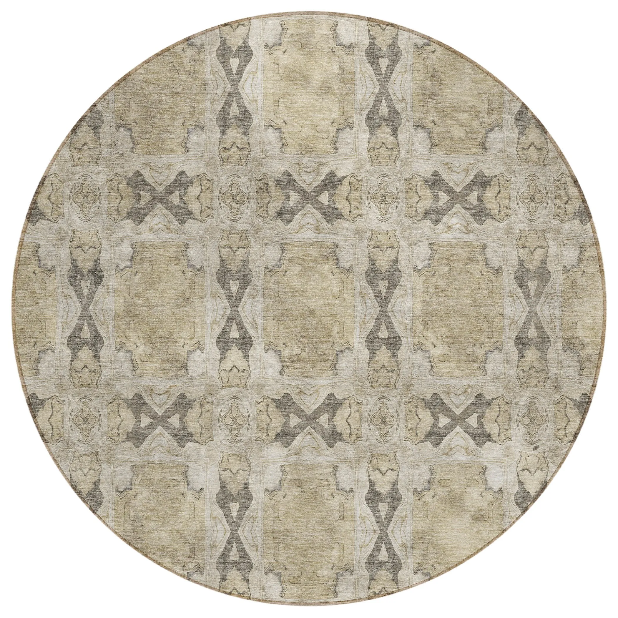 Machine Washable Indoor/ Outdoor Boho Medallions Chantille Rug
