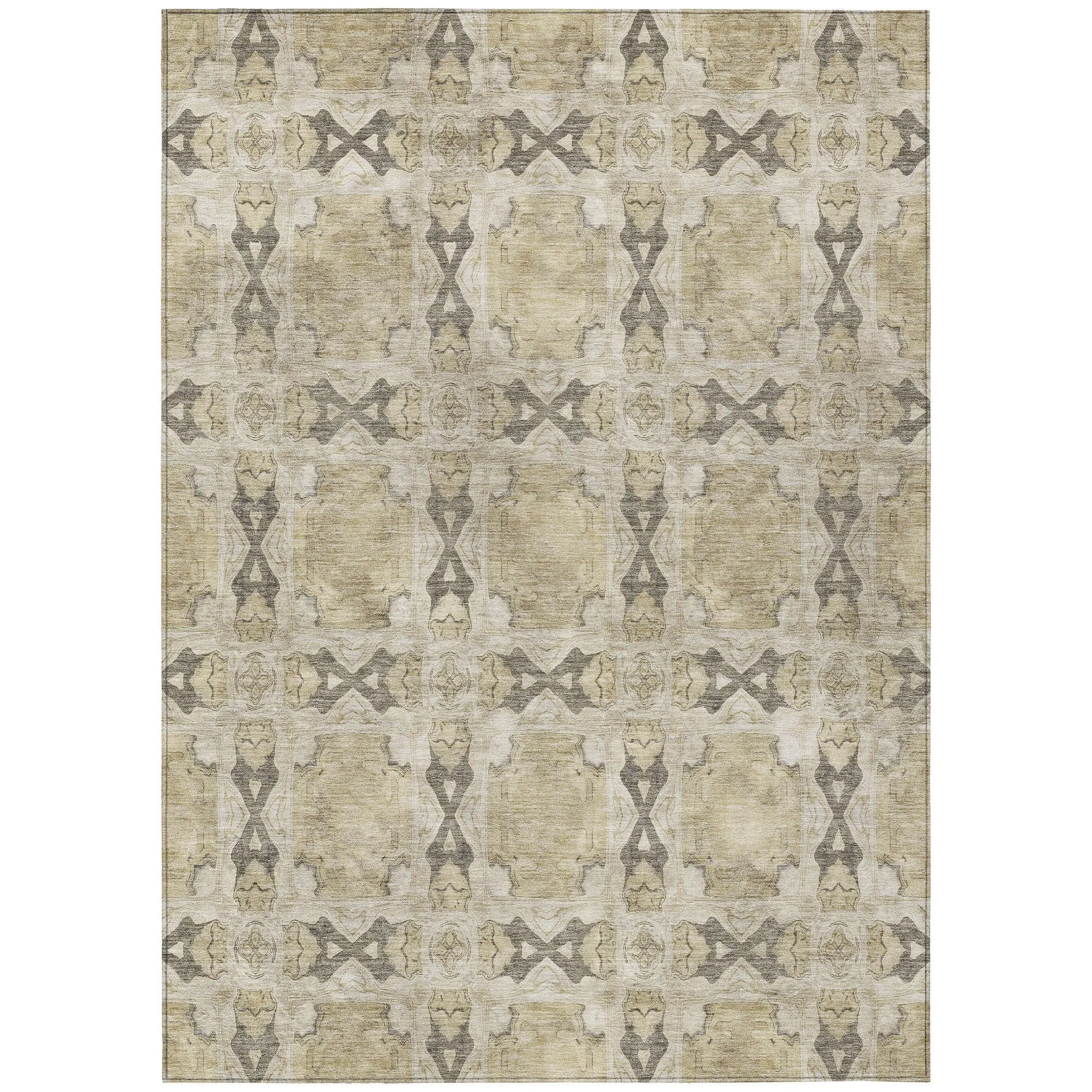 Machine Washable Indoor/ Outdoor Boho Medallions Chantille Rug