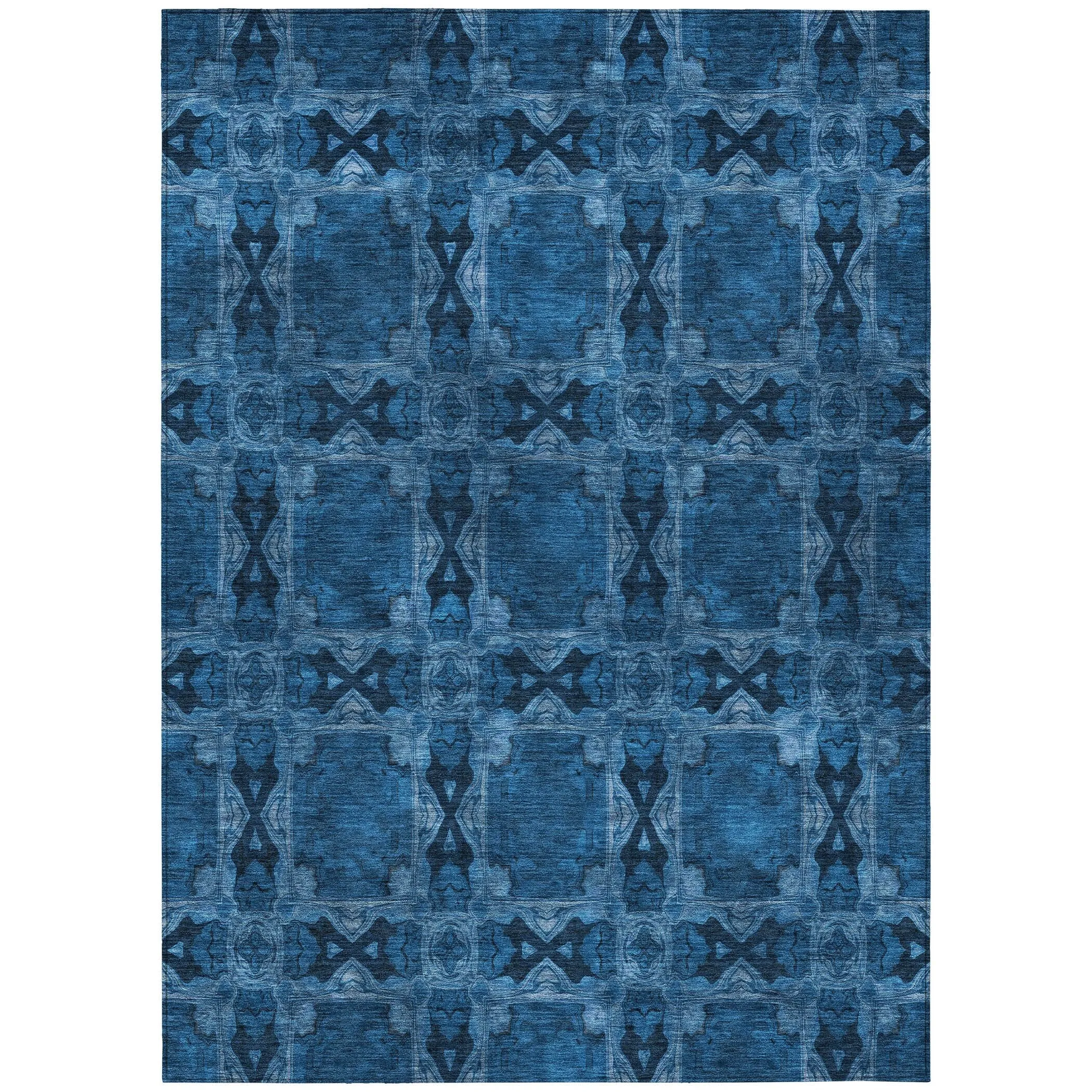 Machine Washable Indoor/ Outdoor Boho Medallions Chantille Rug
