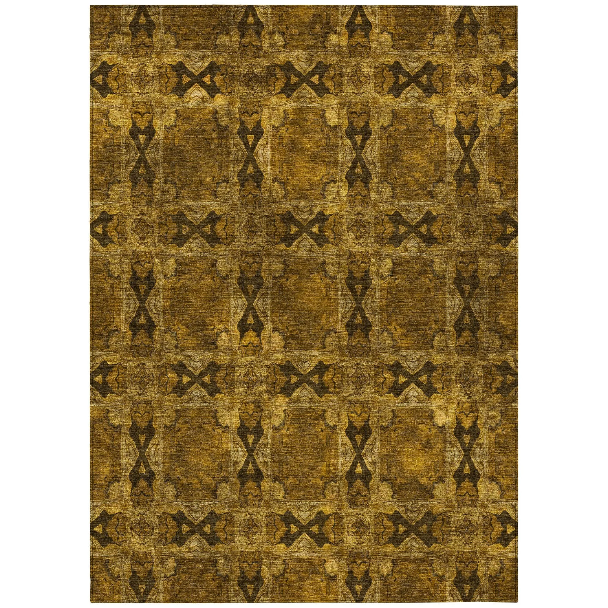 Machine Washable Indoor/ Outdoor Boho Medallions Chantille Rug