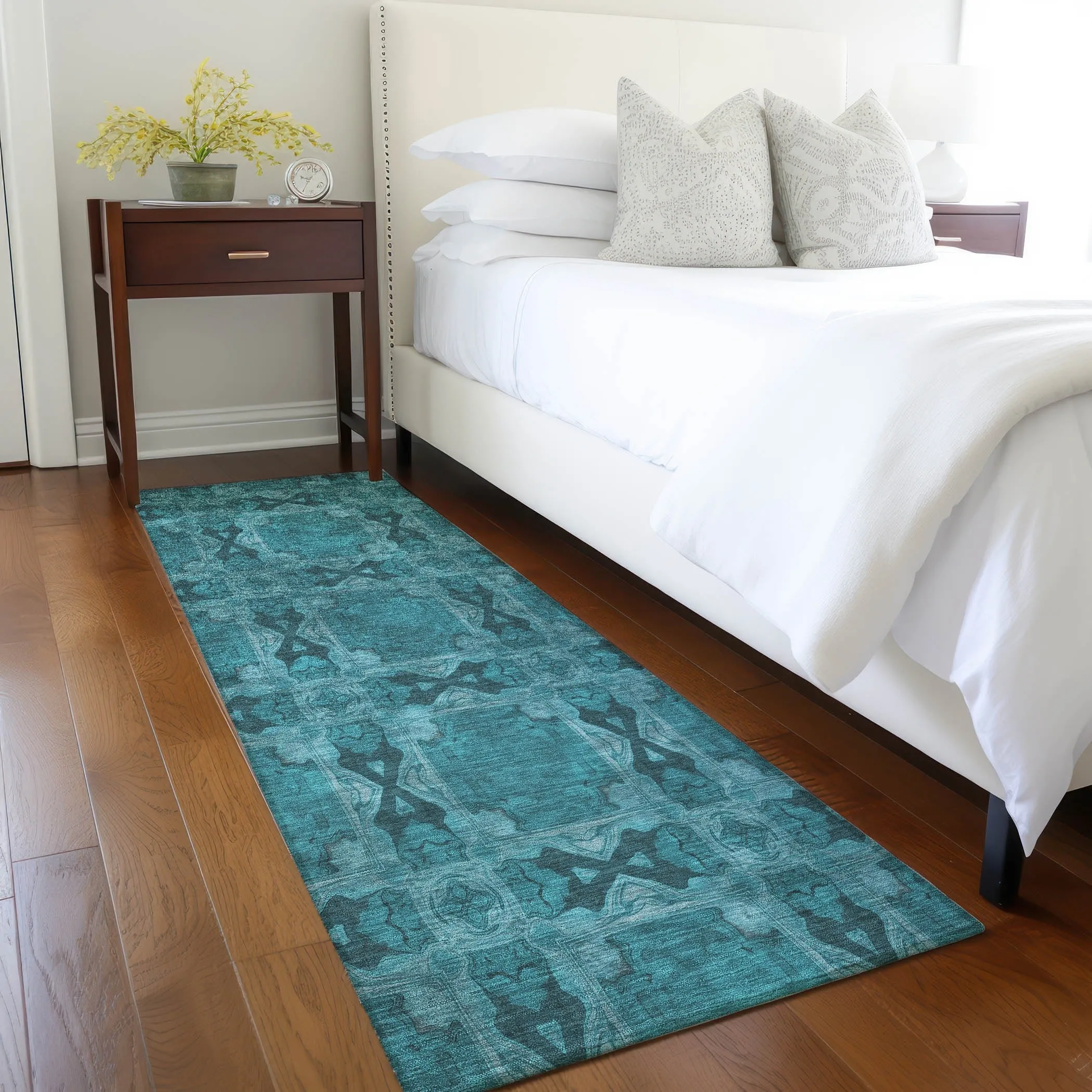 Machine Washable Indoor/ Outdoor Boho Medallions Chantille Rug